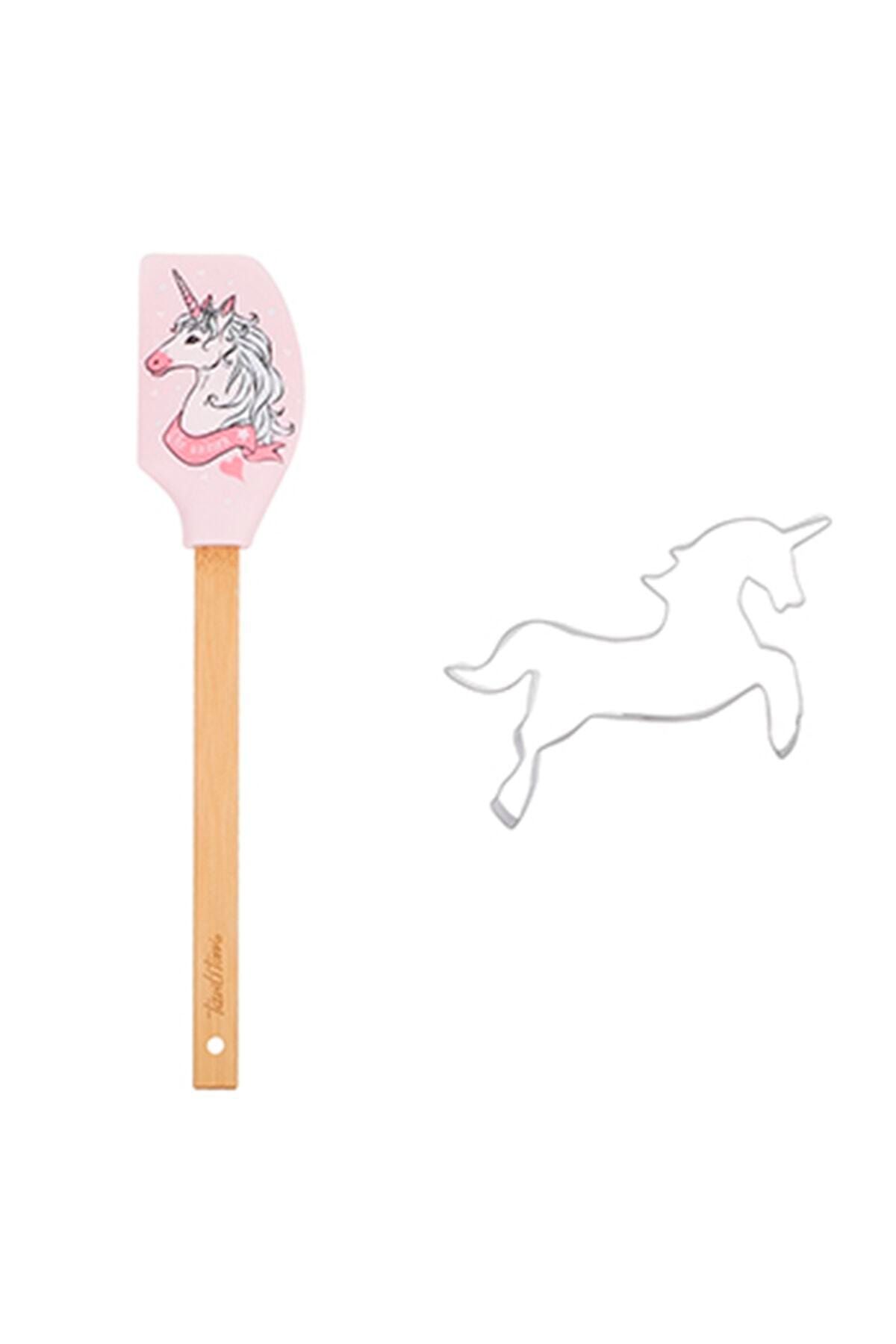 Tantitoni Unicorn Desenli Spatula Ve Kurabiye Kalıbı Seti