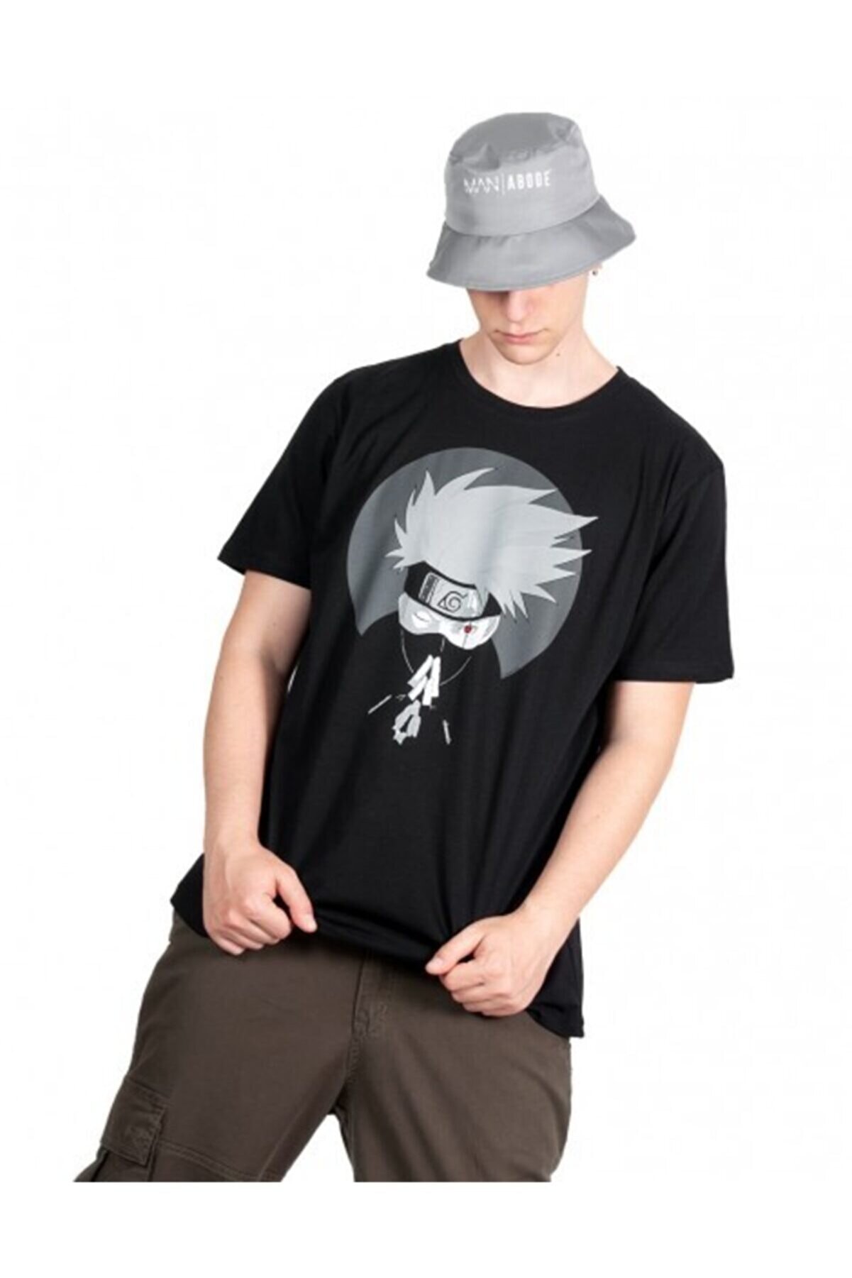 Bant Giyim Erkek Siyah Naruto Kakashi Hatake T-Shirt