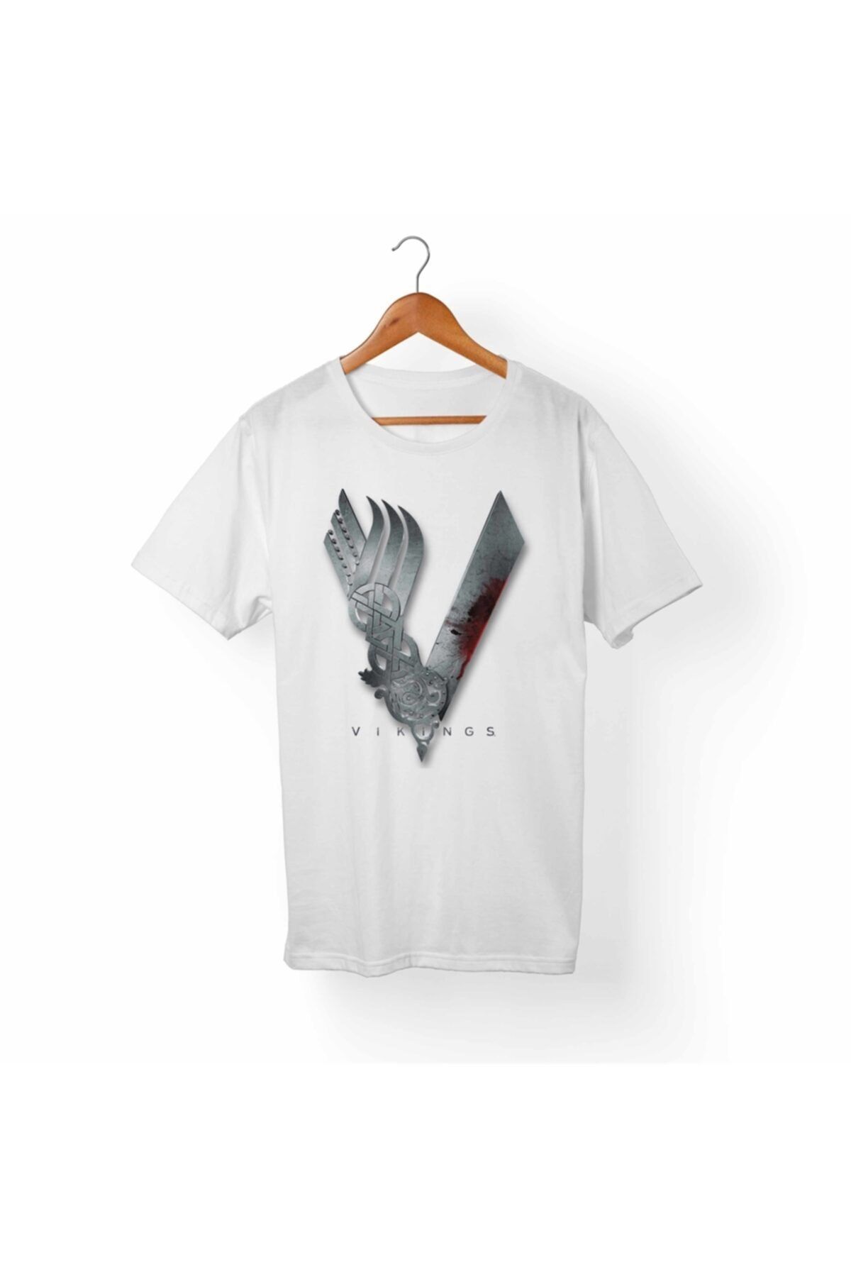 Alfa Tshirt Unisex Beyaz Vikings Ragnar Lothbrok Tişört