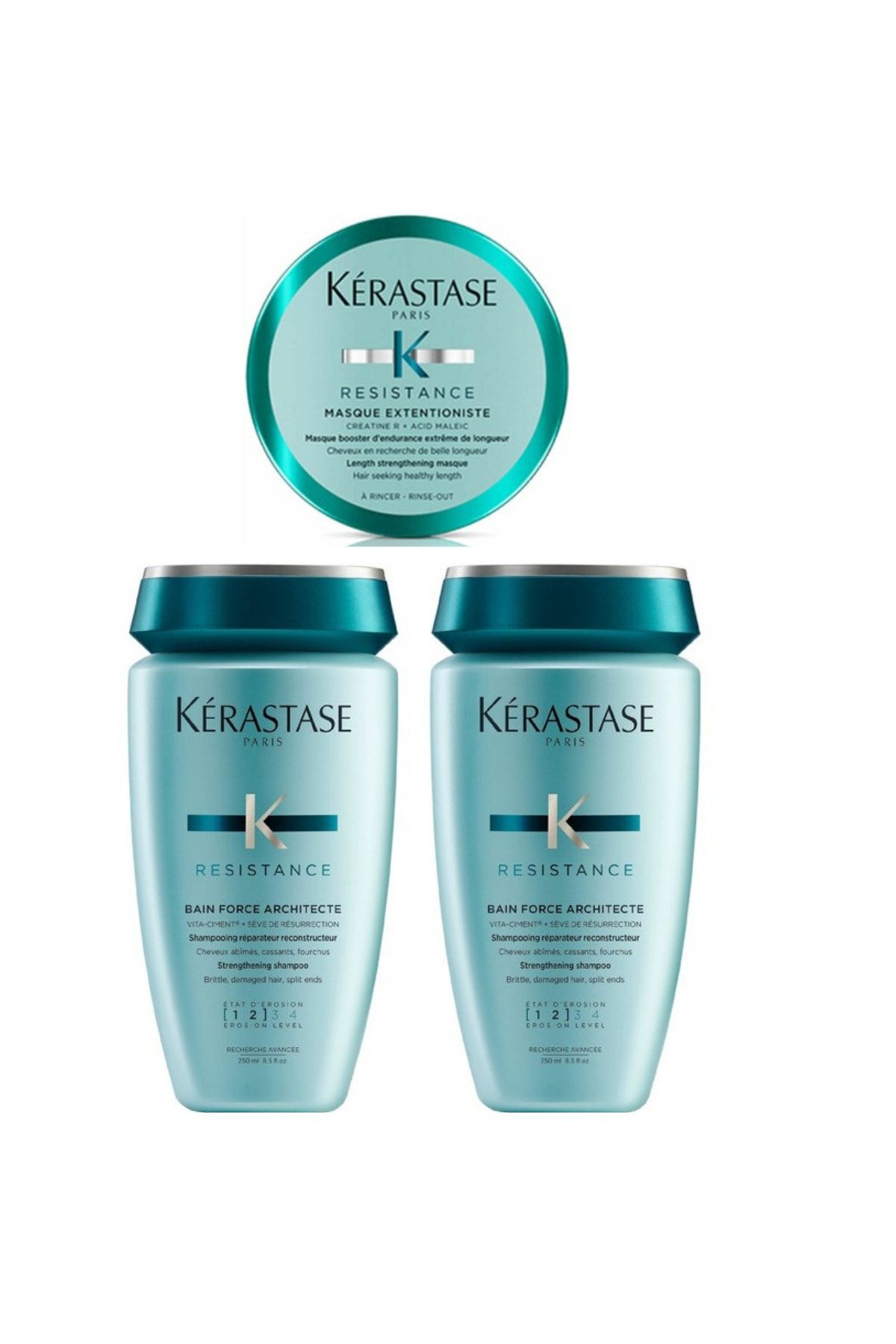 Kerastase Bain Force Architecte (1-2) 250 ml X 2 + Resistance Extentioniste Maske 75 ml