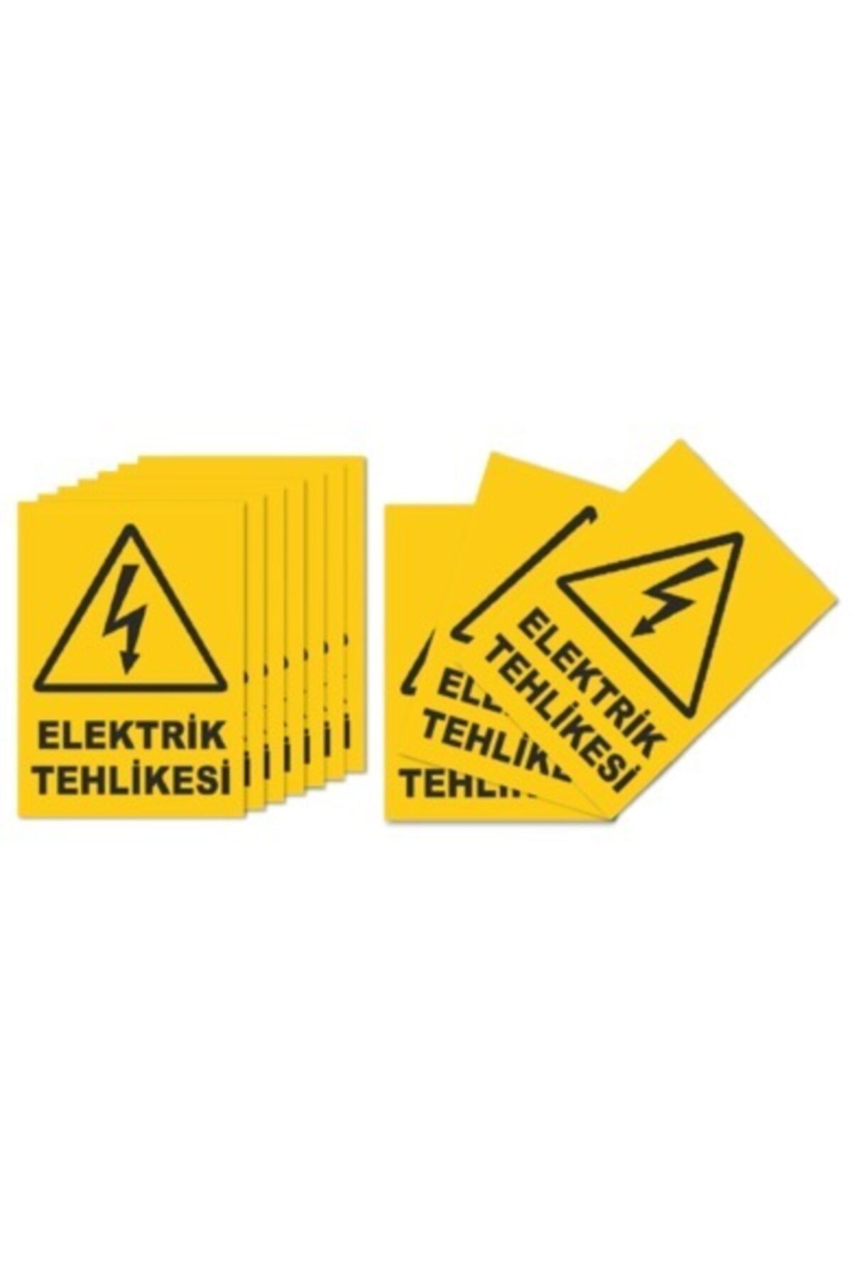 Ufuk Çizgisi Elektrik Tehlikesi Uyarı Levhası 10cm x 15cm 100 Adet Dekota
