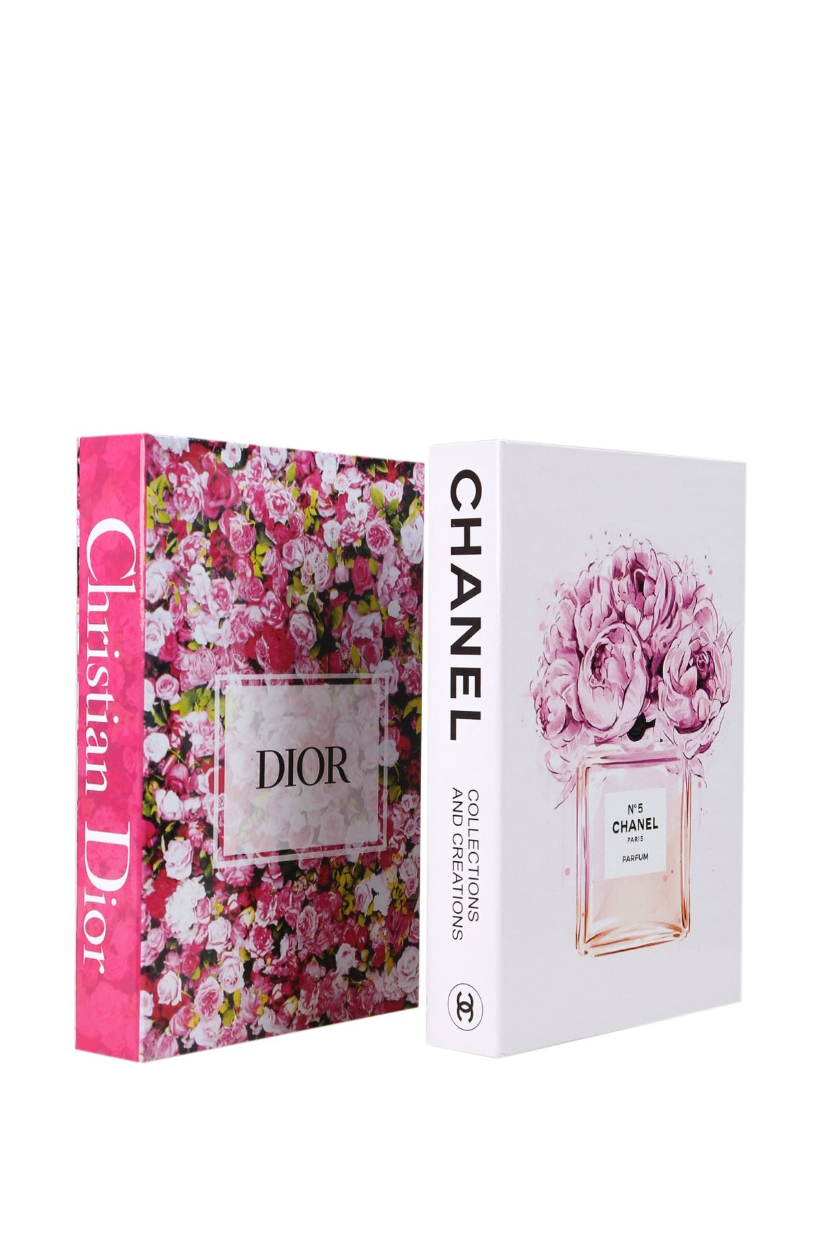 irayhomedecor 2'li Dior Çiçek Parfüm Dekoratif Kitap Kutu
