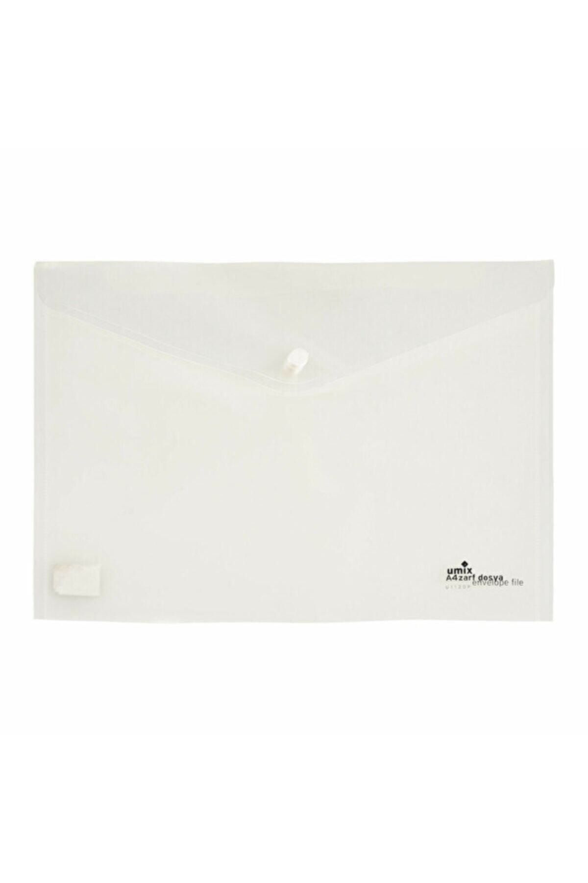 Umix - Çıtçıtlı Şeffaf Zarf Dosya A4 (u1120p-beyaz)