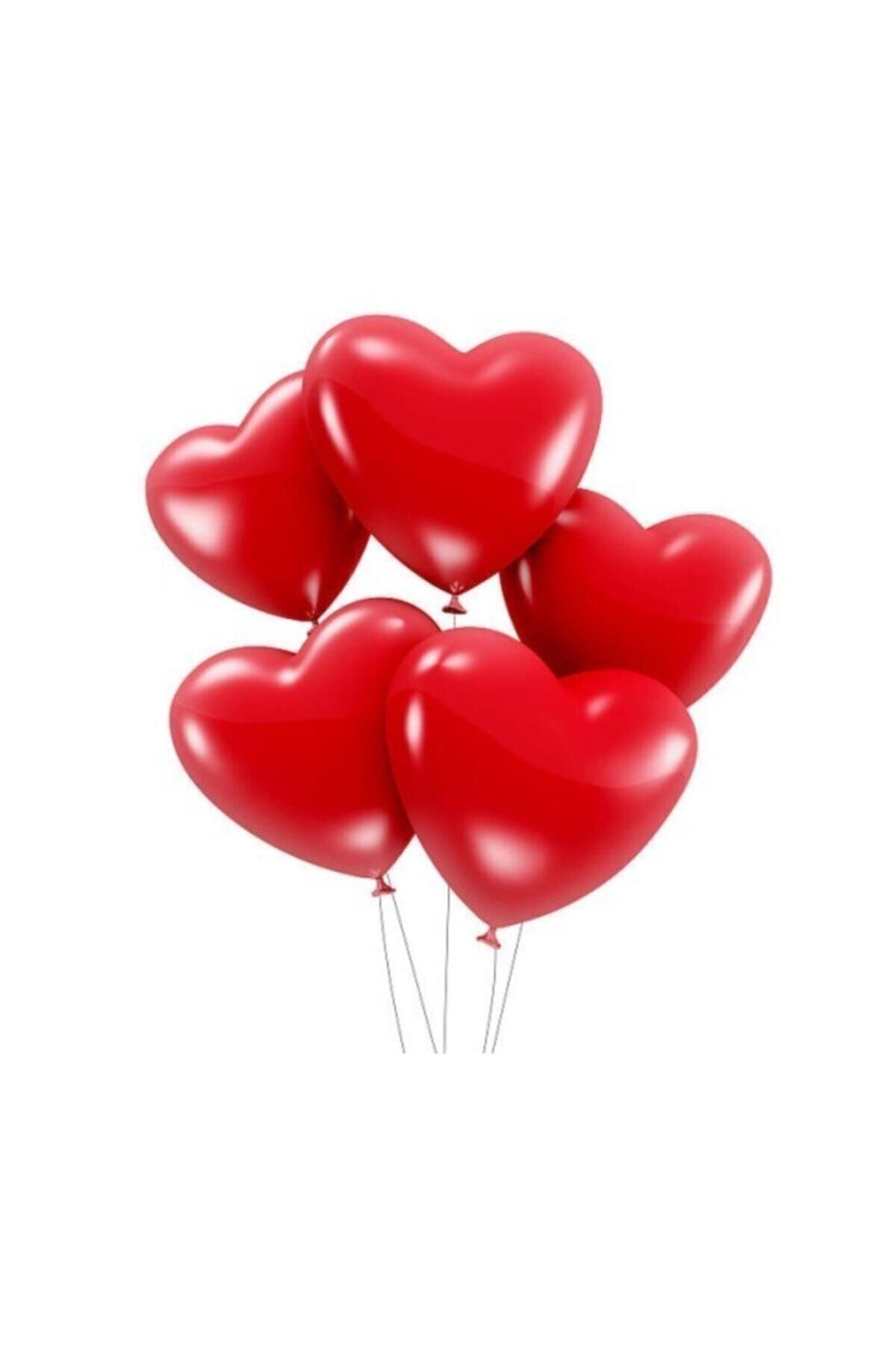 Parti Dolabı Kırmızı Kalpli Balon 10'lu (özel Günler, Yılbaşı, Sevgililer Günü Süsleme)
