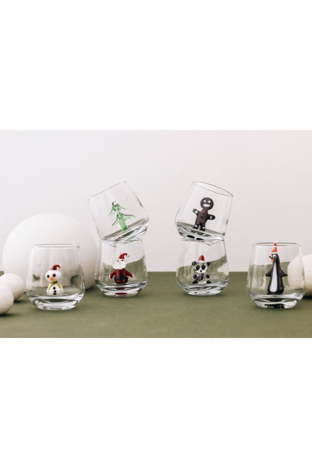 minizoo Yılbaşı Kahve Yanı Su Bardağı Seti (6'lı Set)