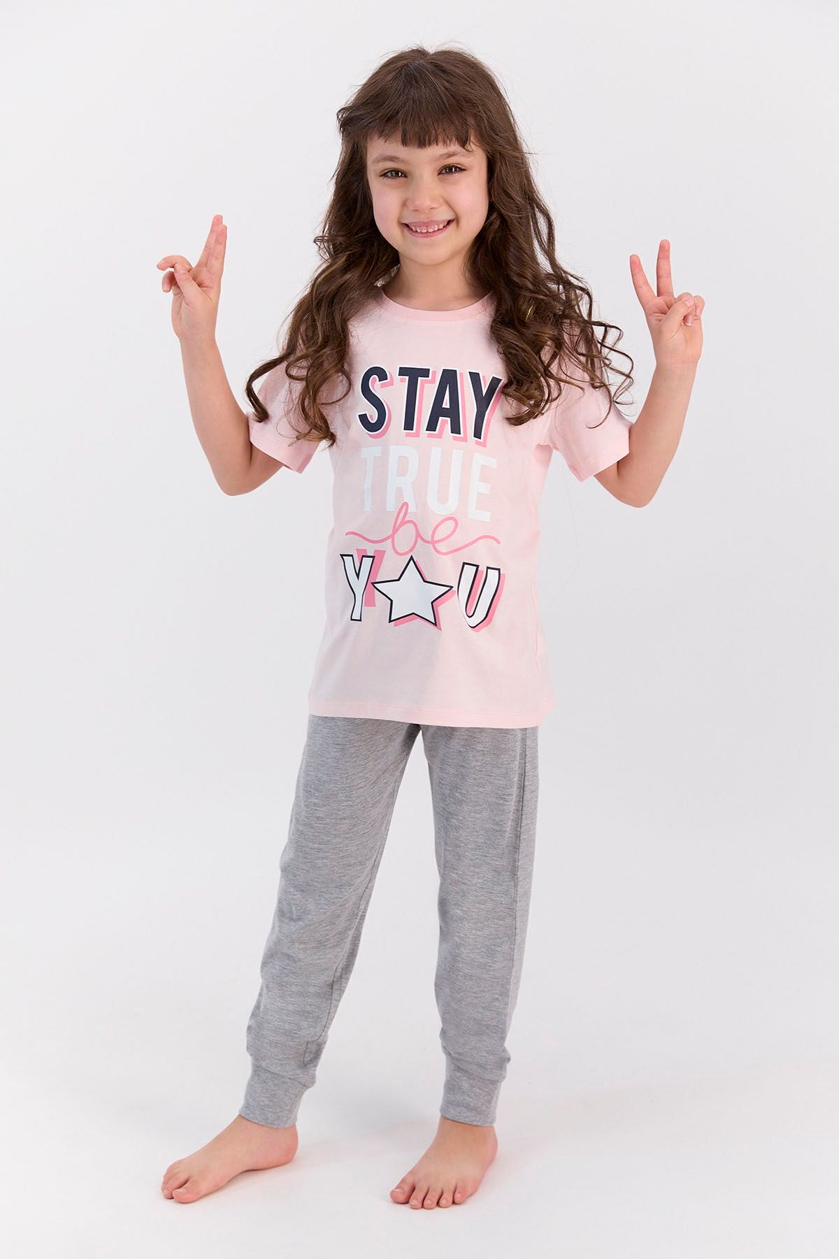 Rolypoly Rolypoly Stay True Nar Çiçeği Kız Çocuk Pijama Takımı