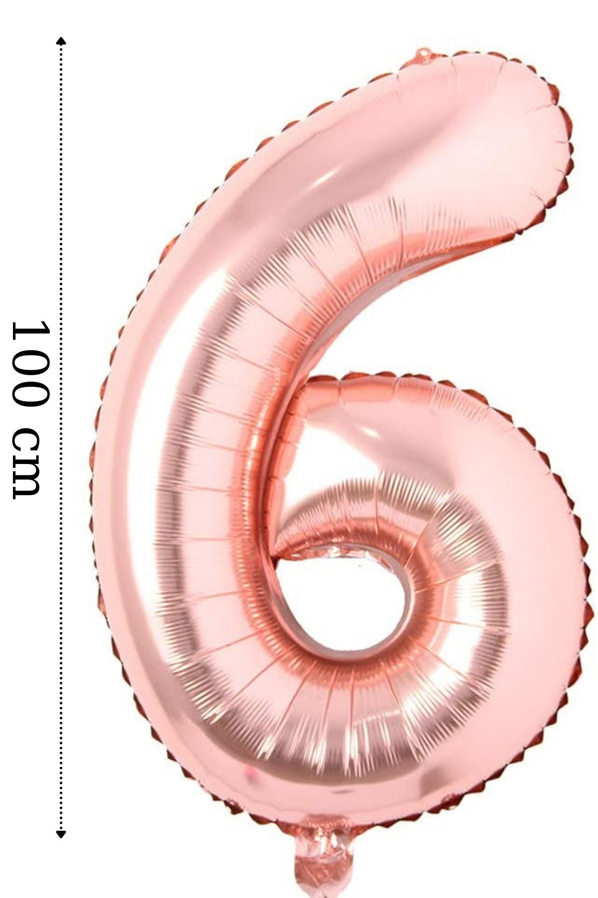 ELGALA Folyo Balon 6 Rakamı Helyum Balon 100 Cm Rose Renk