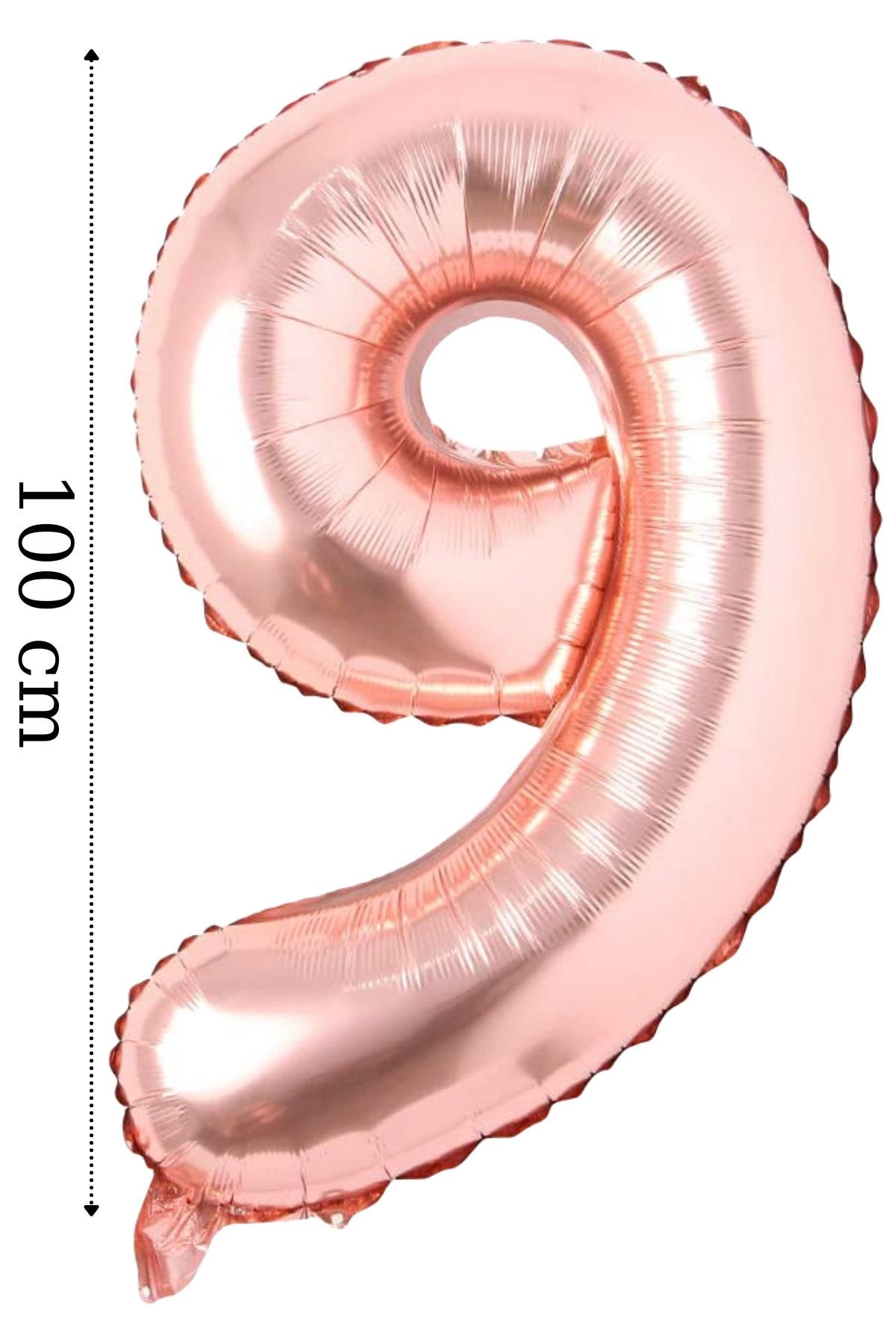 ELGALA Folyo Balon 9 Rakamı Helyum Balon 100 Cm Rose Renk