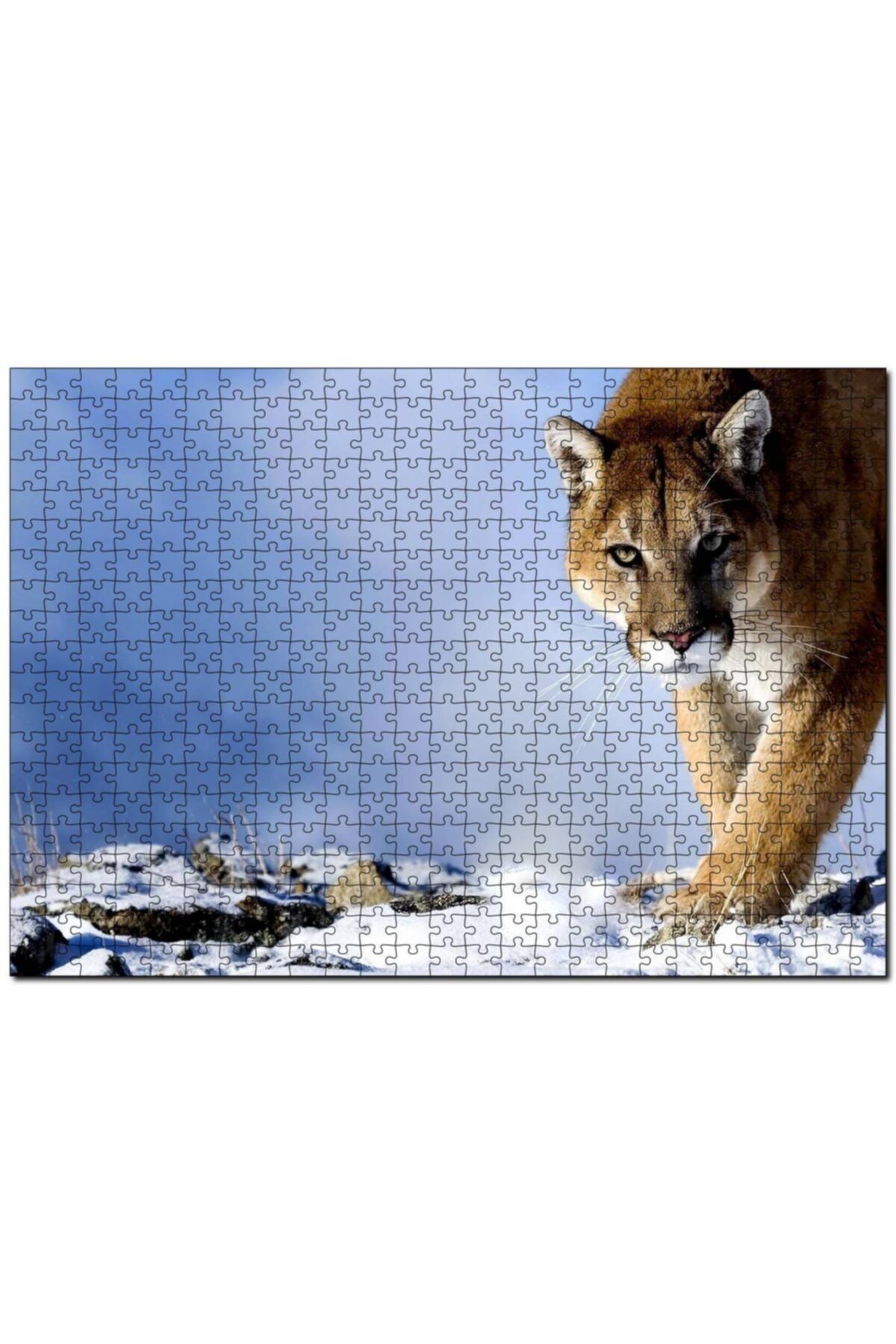 Cakapuzzle Karlı Tepedeki Puma 500 Parça Puzzle Yapboz Mdf (ahşap)