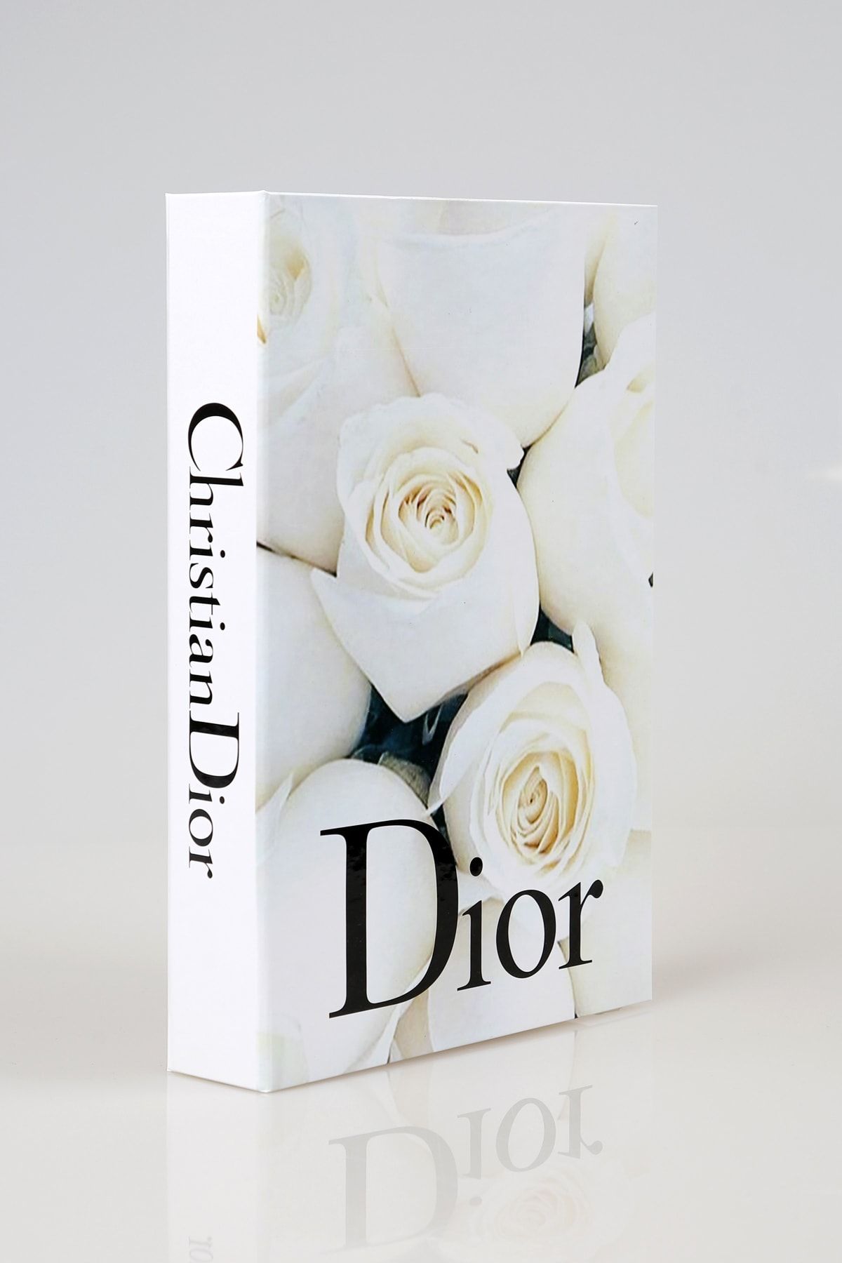 irayhomedecor Christian Dior Beyaz Gül Dekoratif Kitap Kutu