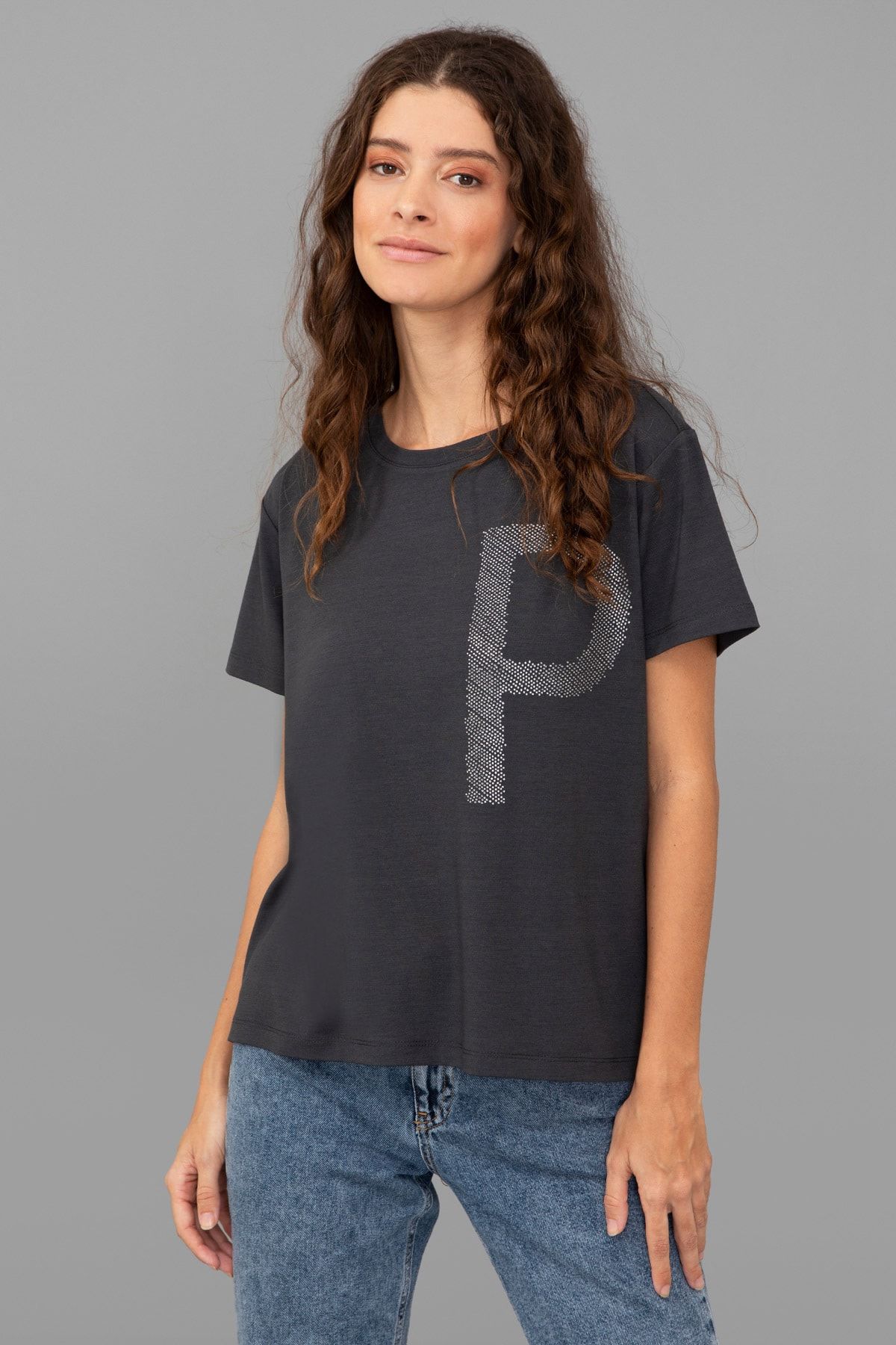 Pierre Cardin Grı Kadın T-Shirt G022SZ011.000.1347622
