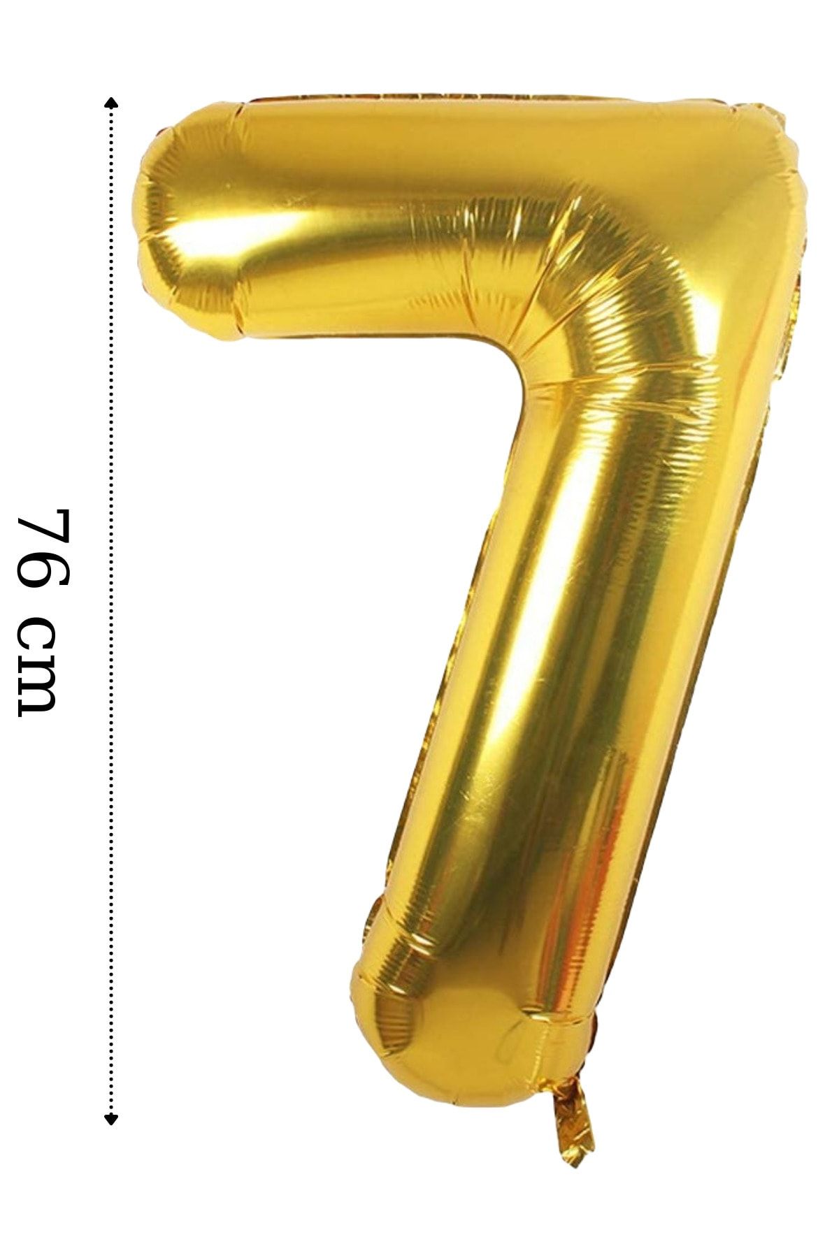 ELGALA Folyo Balon 7 Rakamı Helyum Balon 76 Cm Altın Renk