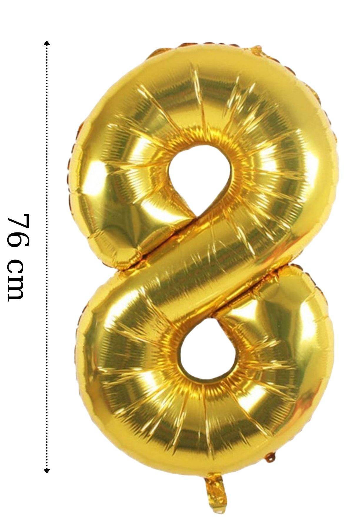 ELGALA Folyo Balon 8 Rakamı Helyum Balon 76 Cm Altın Renk