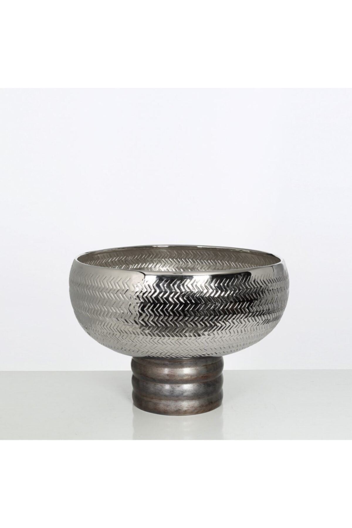 Evdema Dor Ayaklı Dekoratif Gümüş Kase 37.5x27.cm