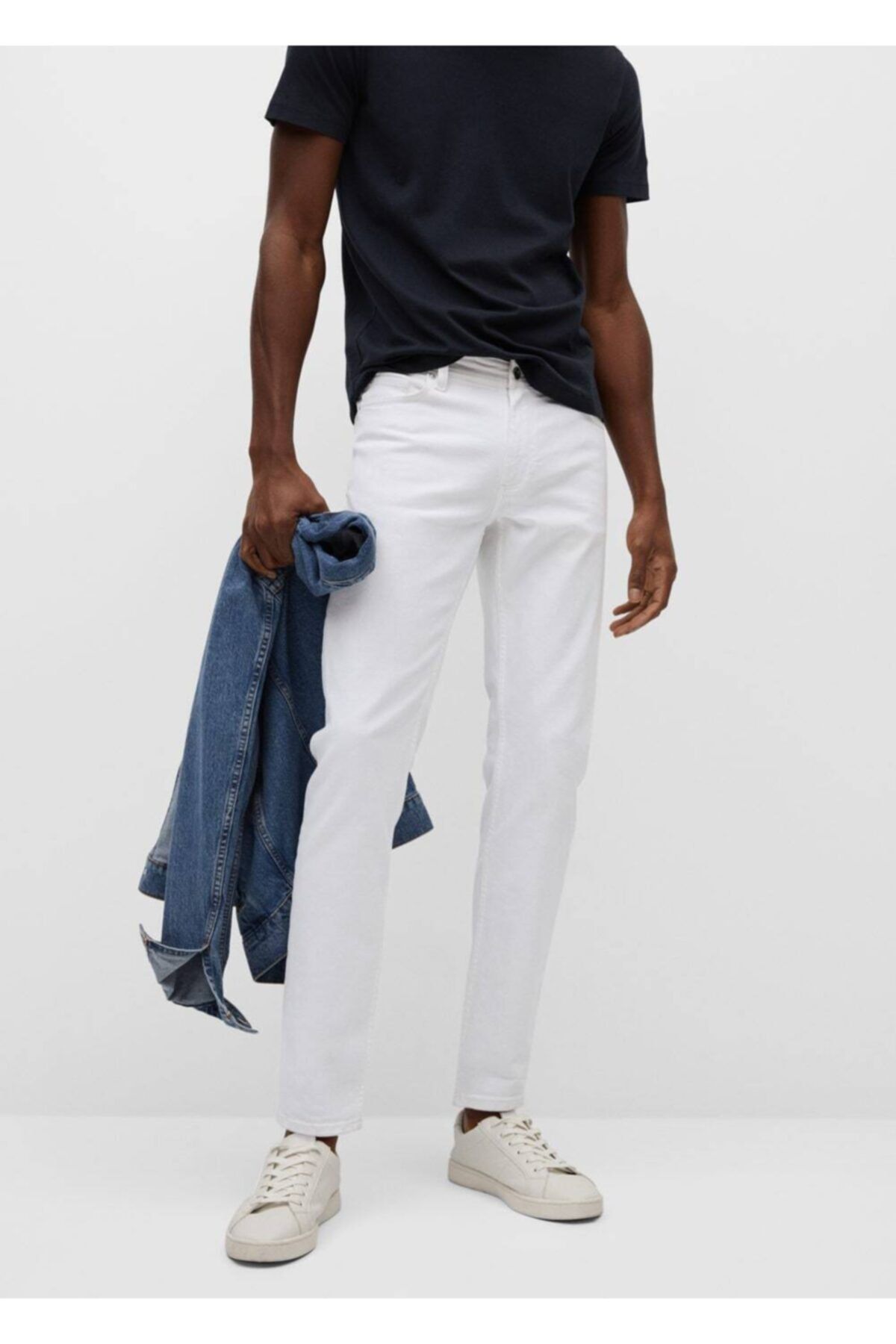 MANGO Man Erkek Beyaz Dar Kesim Beyaz Jan Jeans