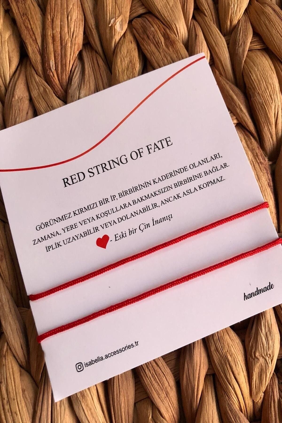 İsabella Accessories Red String Kırmızı İp Çift Bileklik Sevgili Bilekliği