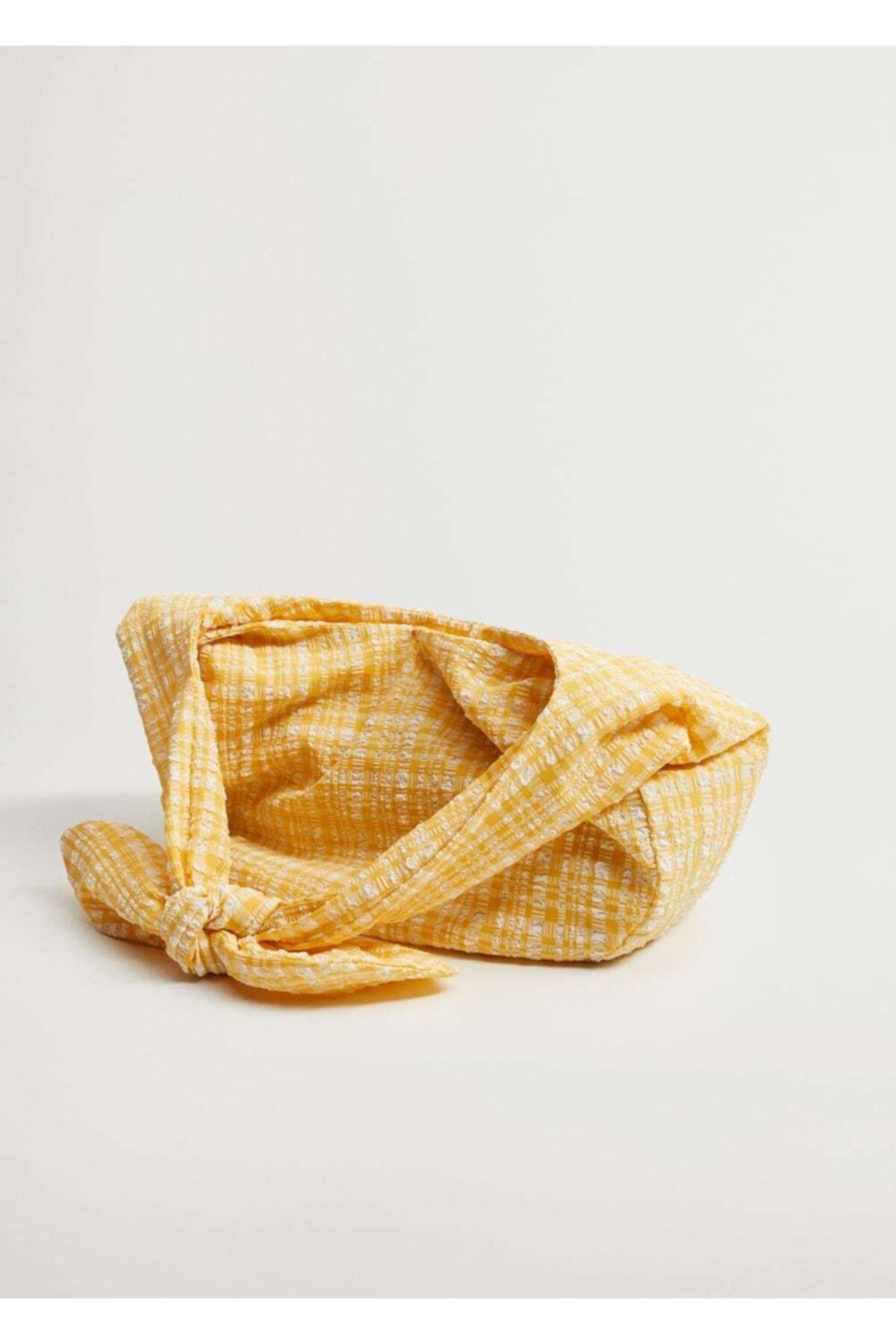 MANGO Kadın Sarı Vichy Bucket Çanta