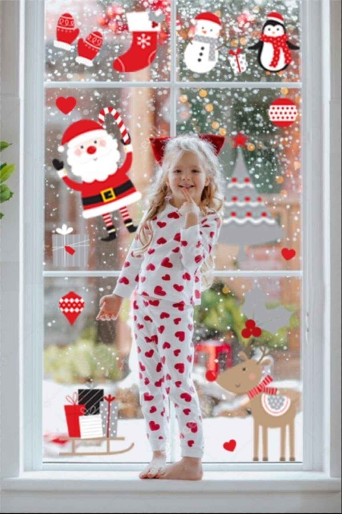 MyHappyPlace Geyik Ve Noel Baba Yılbaşı Bebek Ve Çocuk Odası Dekoratif Sticker