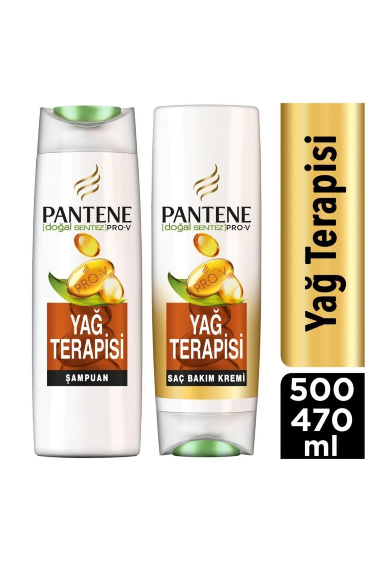 Pantene Şampuan Doğal Sentez Yağ Terapisi 500 ml+ Saç Kremi 470 ml
