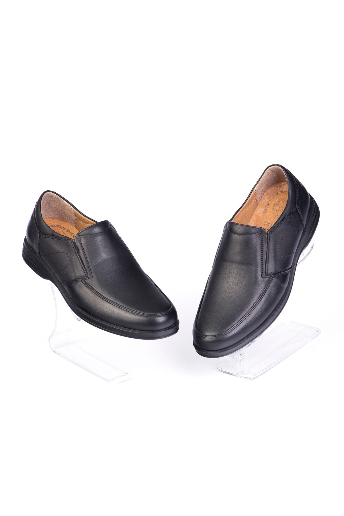 UMARO 065 Siyah Full Ortopedik Klimalı Hakiki Deri Erkek Ayakkabı