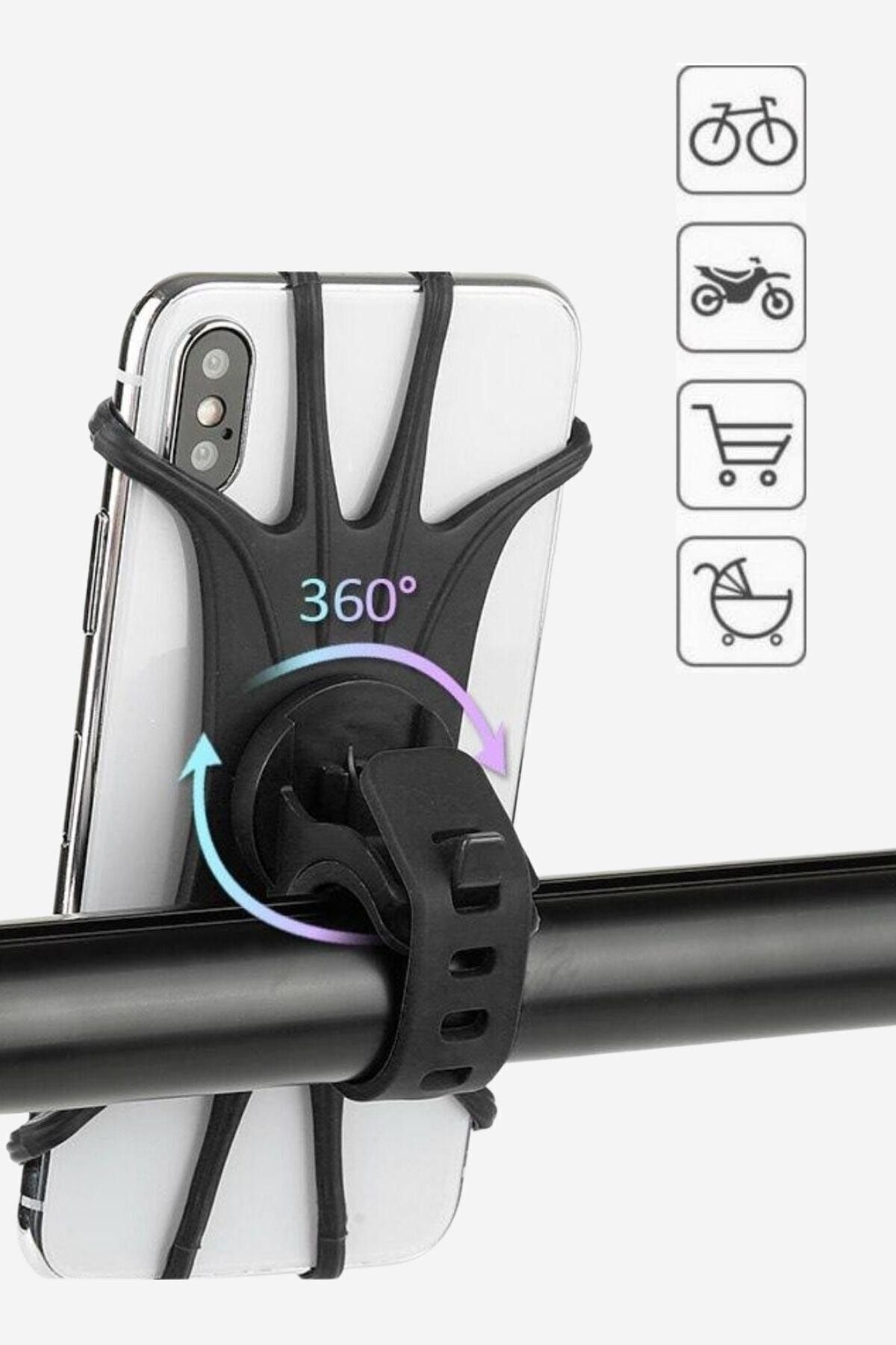 Buffer Universal Bisiklet Motosiklet Çocuk Arabası Silikon 360 Derece Telefon Tutucu Tüm Modellerle Uyumlu
