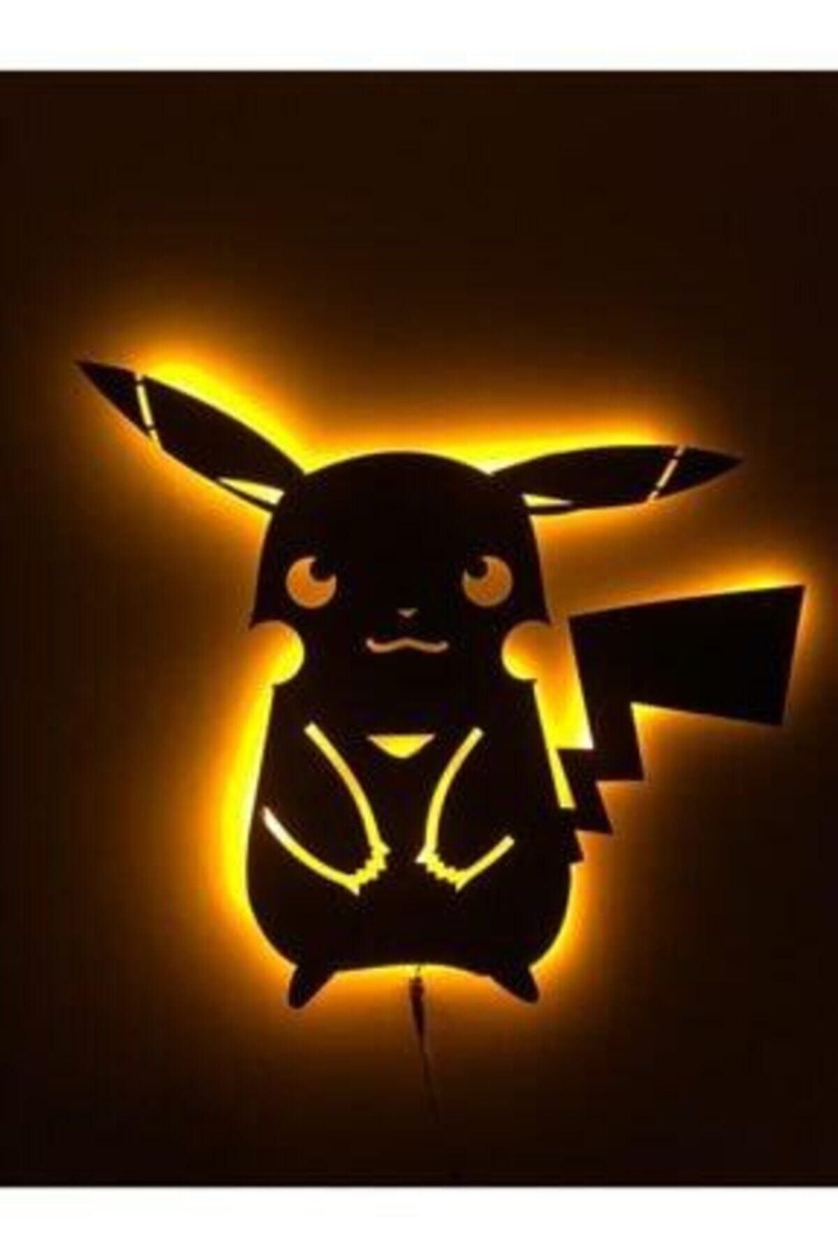 Genel Markalar Pikachu Ledli Ahşap Tablo