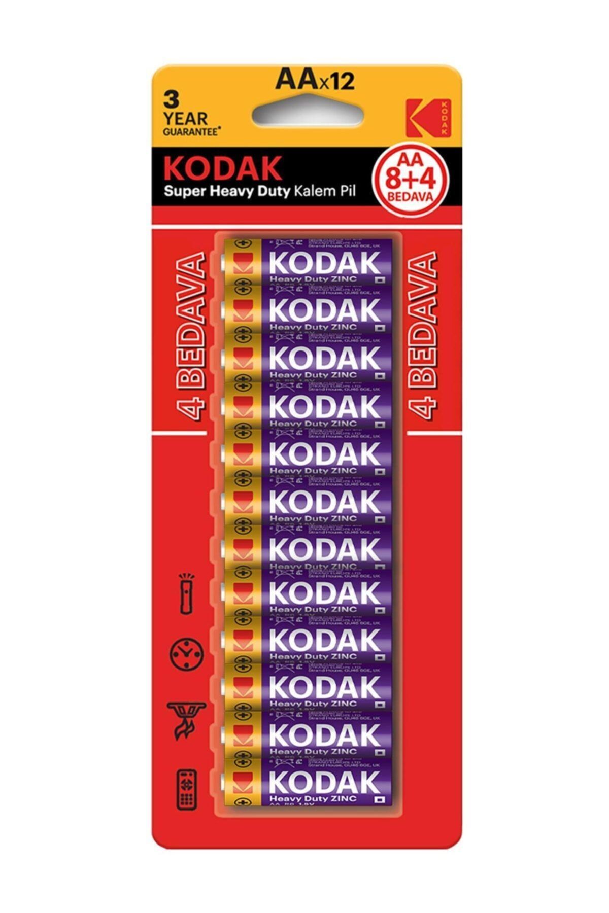 Kodak Heavy Duty Zinc Aaa 1.5v 8+4 Ince Pil