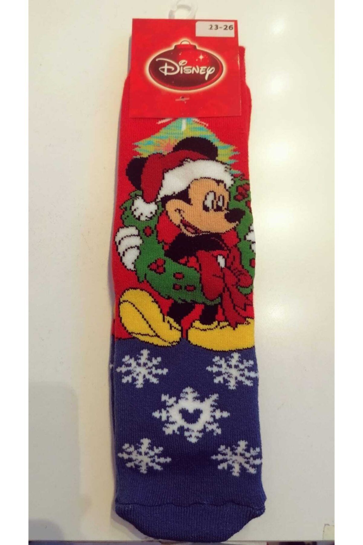 Mickey Mouse Yılbaşı Temalı Kaydırmaz Çorap
