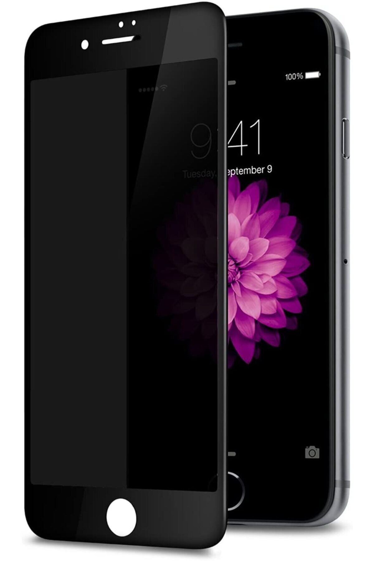 ROBEVE Iphone 7 - Iphone 8 Uyumlu Hayalet Ekran Koruyucu Hayalet Cam Kırılmaz Cam Ekran Koruyucu Siyah