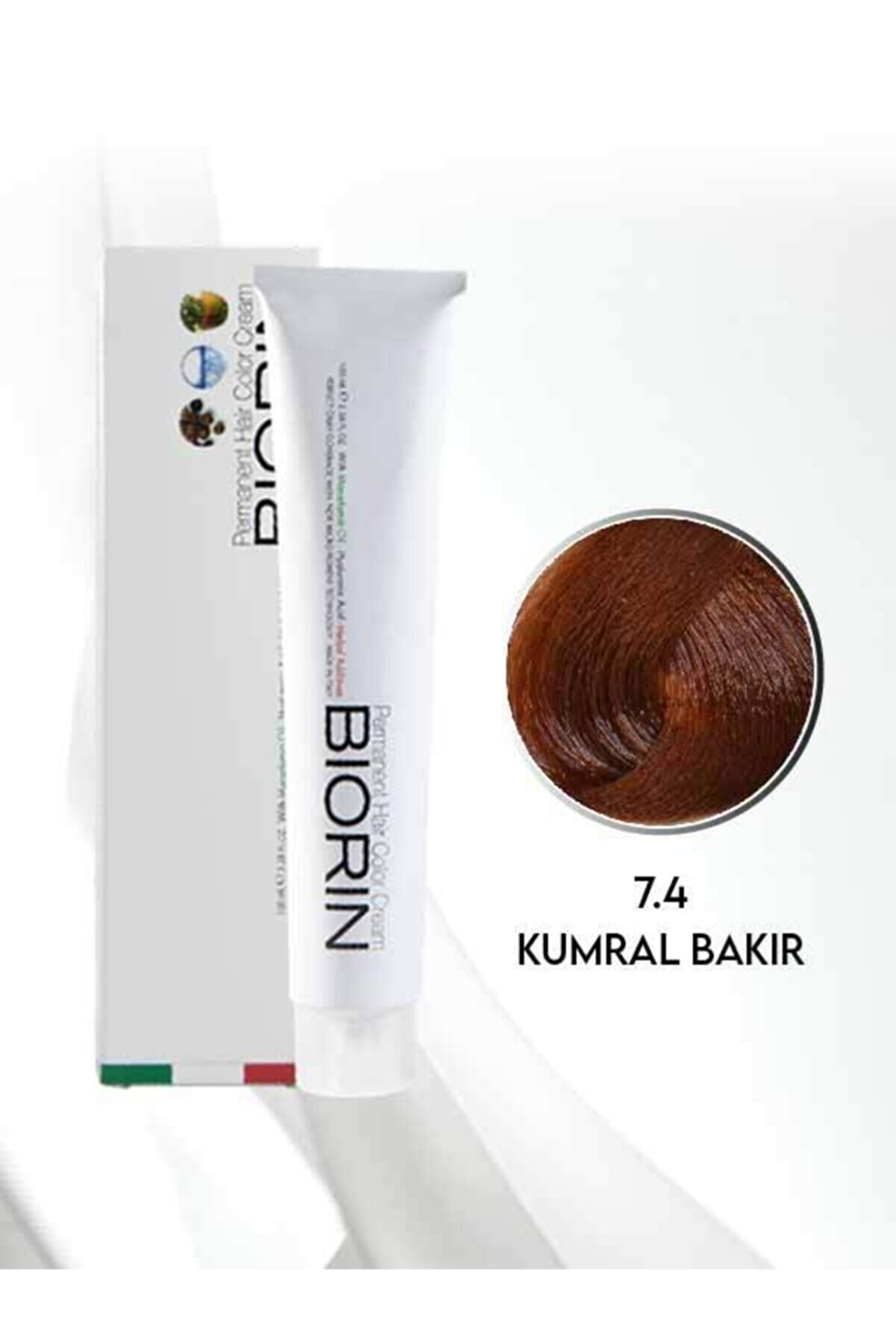Biorin Permanent Hair Color Cream 100 Ml No: 7.4 Kumral Bakır