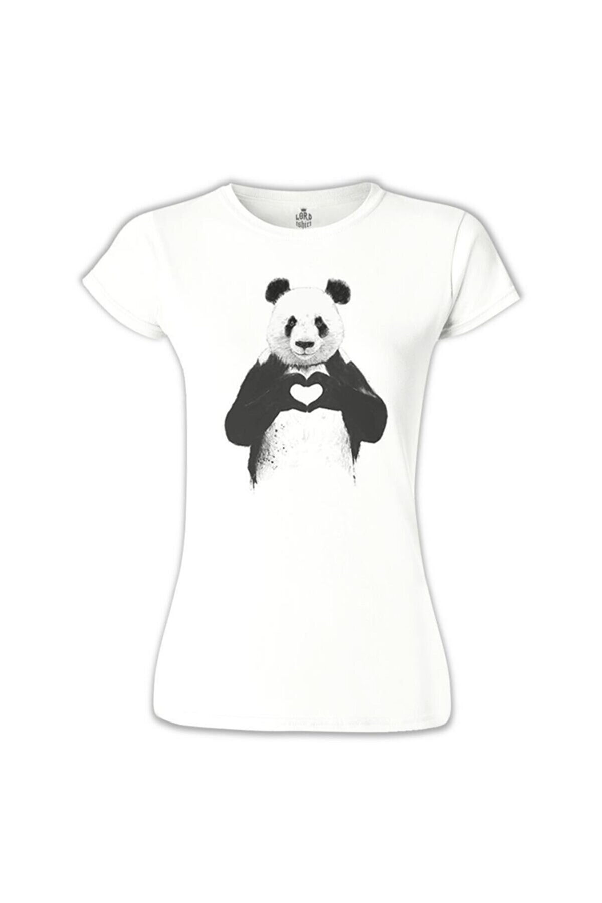 Lord T-Shirt Kadın Beyaz Panda - All u Need Tshirt BB-650