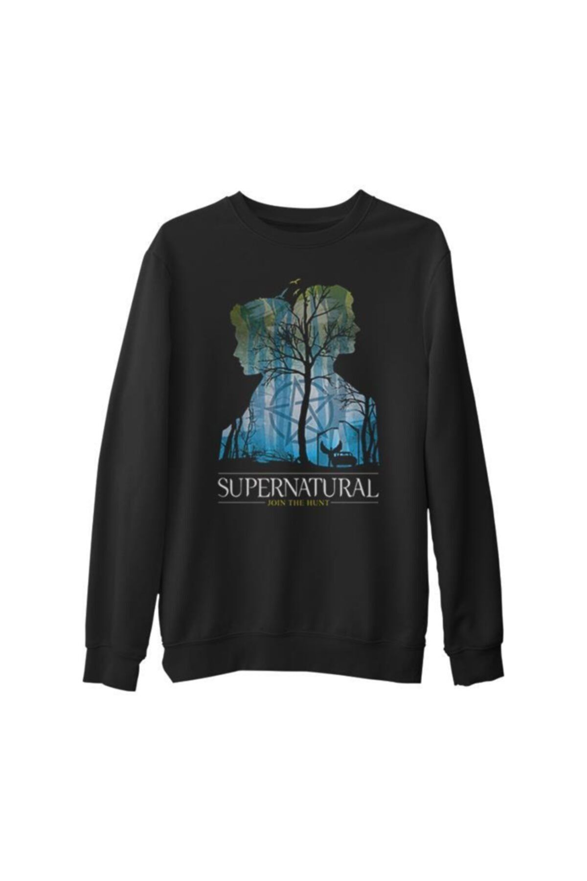 Lord T-Shirt Supernatural - Impala Siyah Erkek Kalın Sweatshirt