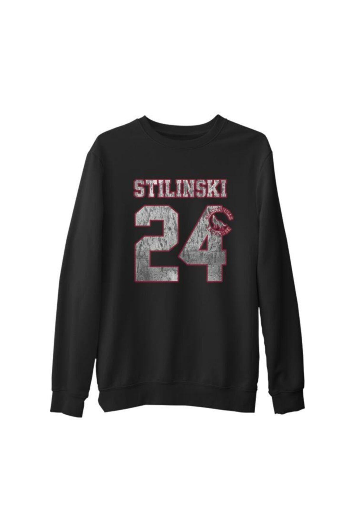 Lord T-Shirt Erkek Teen Wolf Stilinski 24 Siyah Kalın Sweatshirt