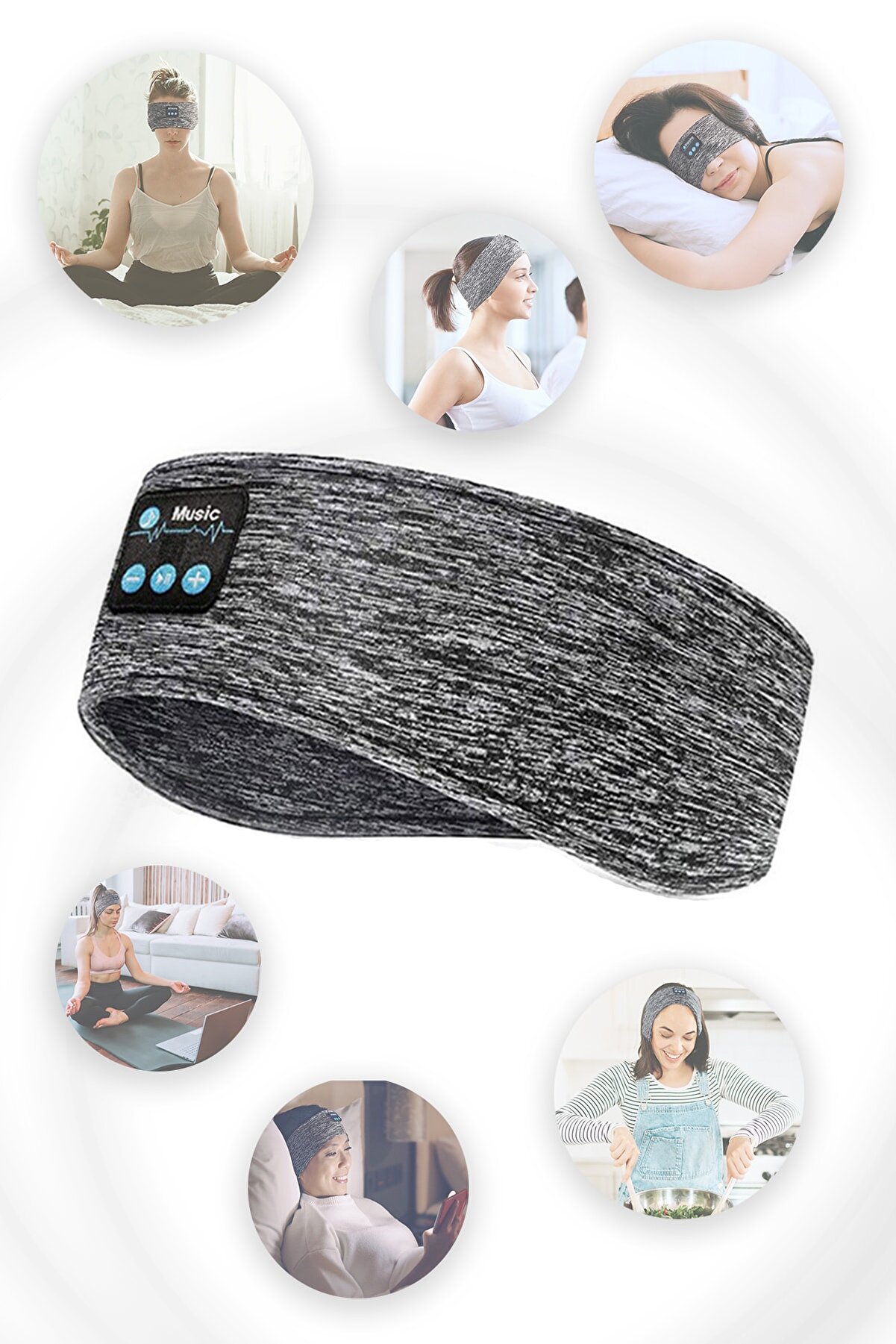 Genel Markalar Uyku, Meditasyon, Yoga, Yürüyüş, Spor Için Kablosuz Bluetooth Kafa Bandı Kulaklık