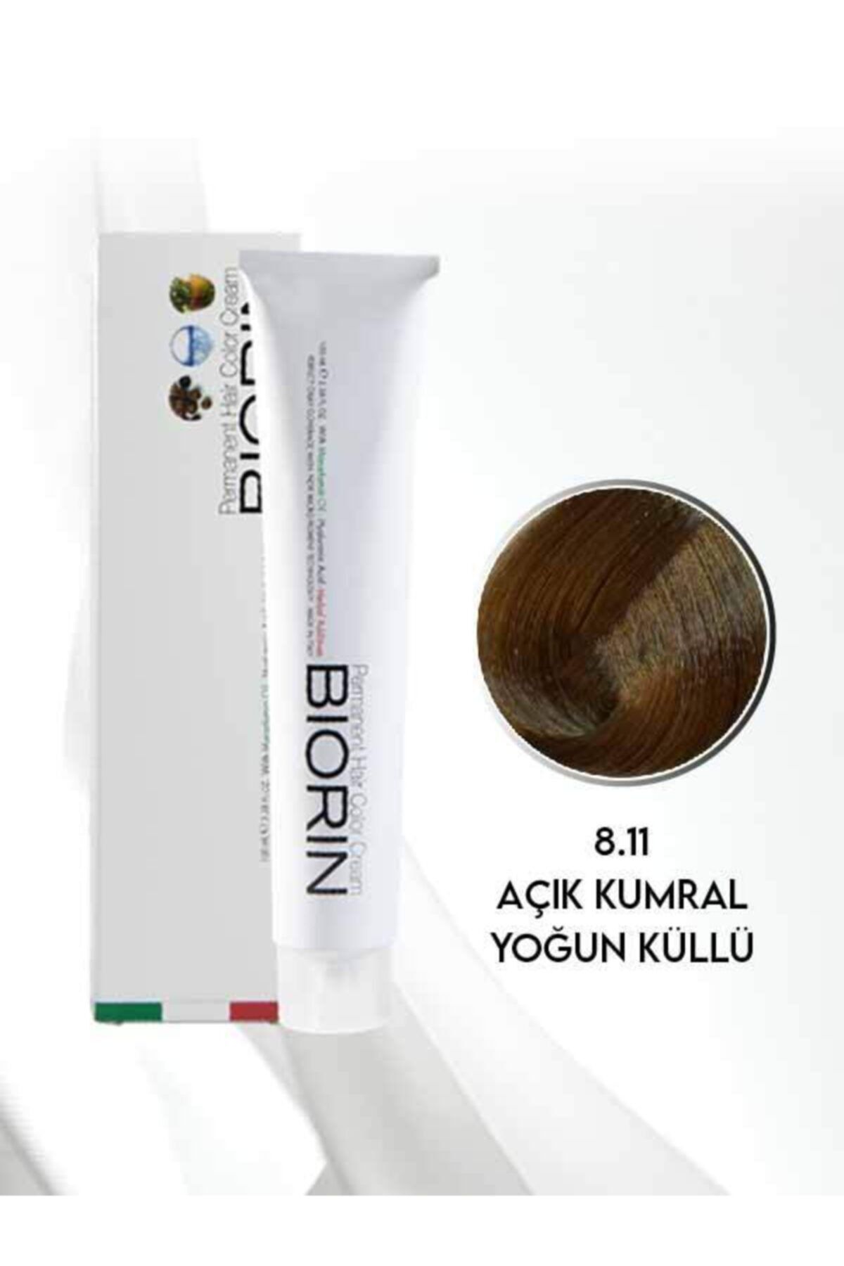 Biorin Permanent Hair Color Cream 100 ml No: 8.11 Açık Kumral Yoğun Küllü