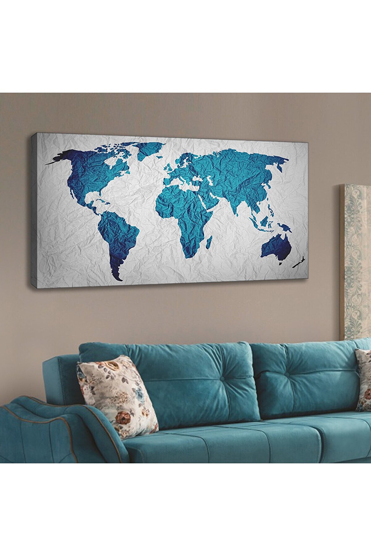 lra style's Dünya Haritası - Tek Parça Kanvas Tablo