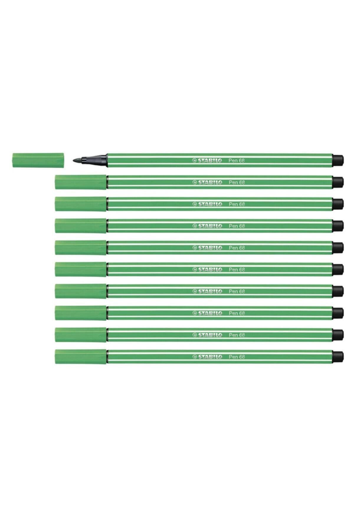 Stabilo Pen 68 Keçe Uçlu Kalem 10lu Yeşil 68-36