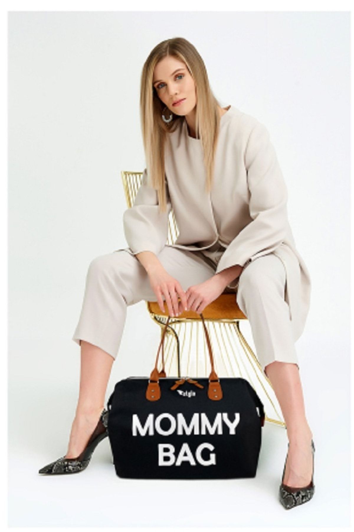 Stylo Mommy Bag 3d Anne Bebek Bakım Ve Kadın Çantası - Beyaz Baskı