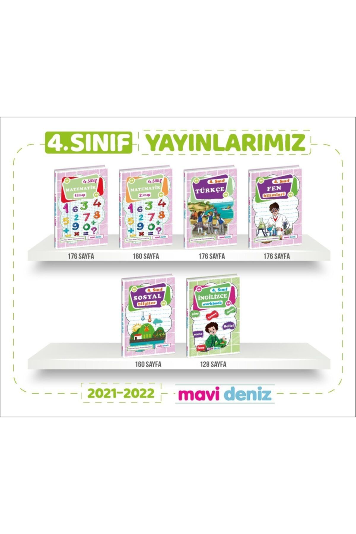 Mavi Deniz Yayınları Mavi Deniz 4. Sınıf 6 Kitap Set Yeni Baskı 2022