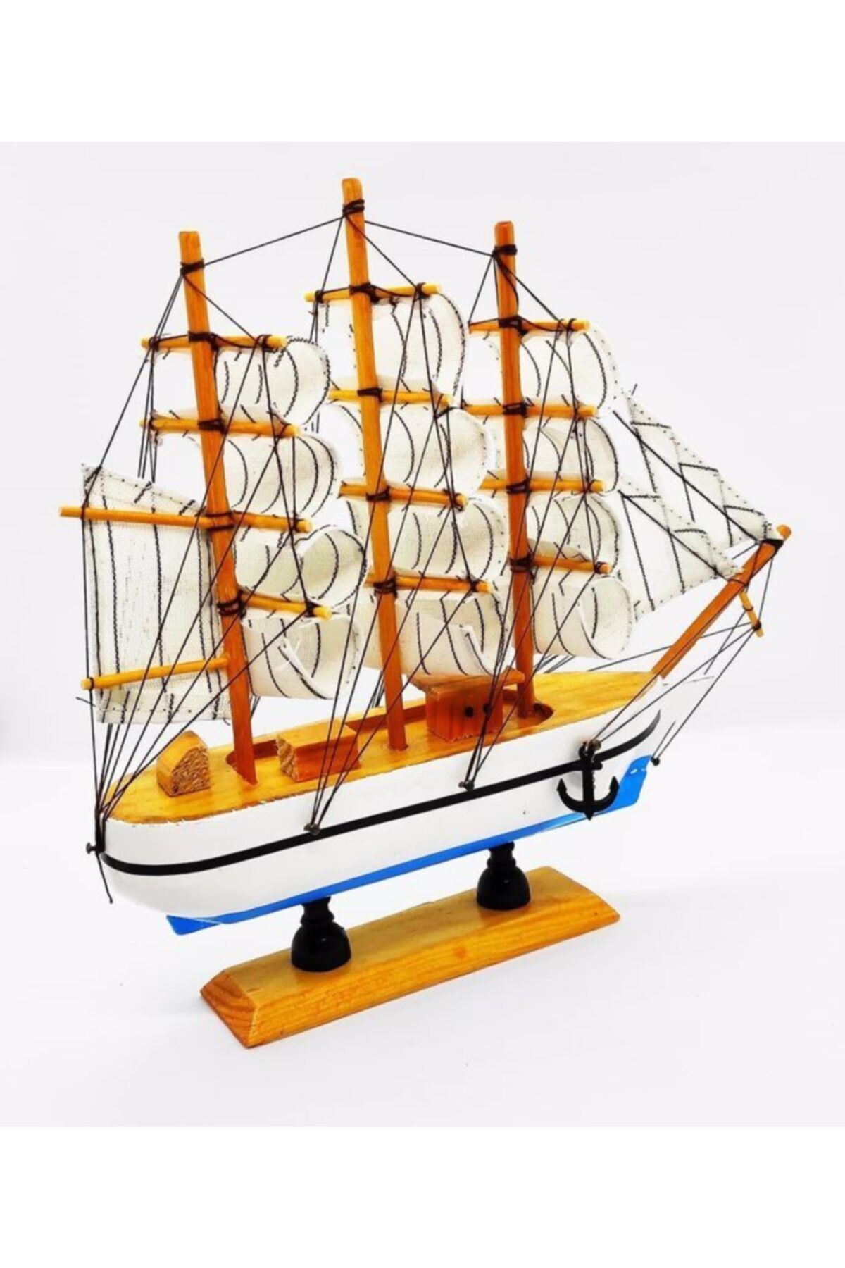 ÖZAY HOME El Yapımı Özel Yelkenli Gemi - Da Cheng Crafts Firm 24x22cm