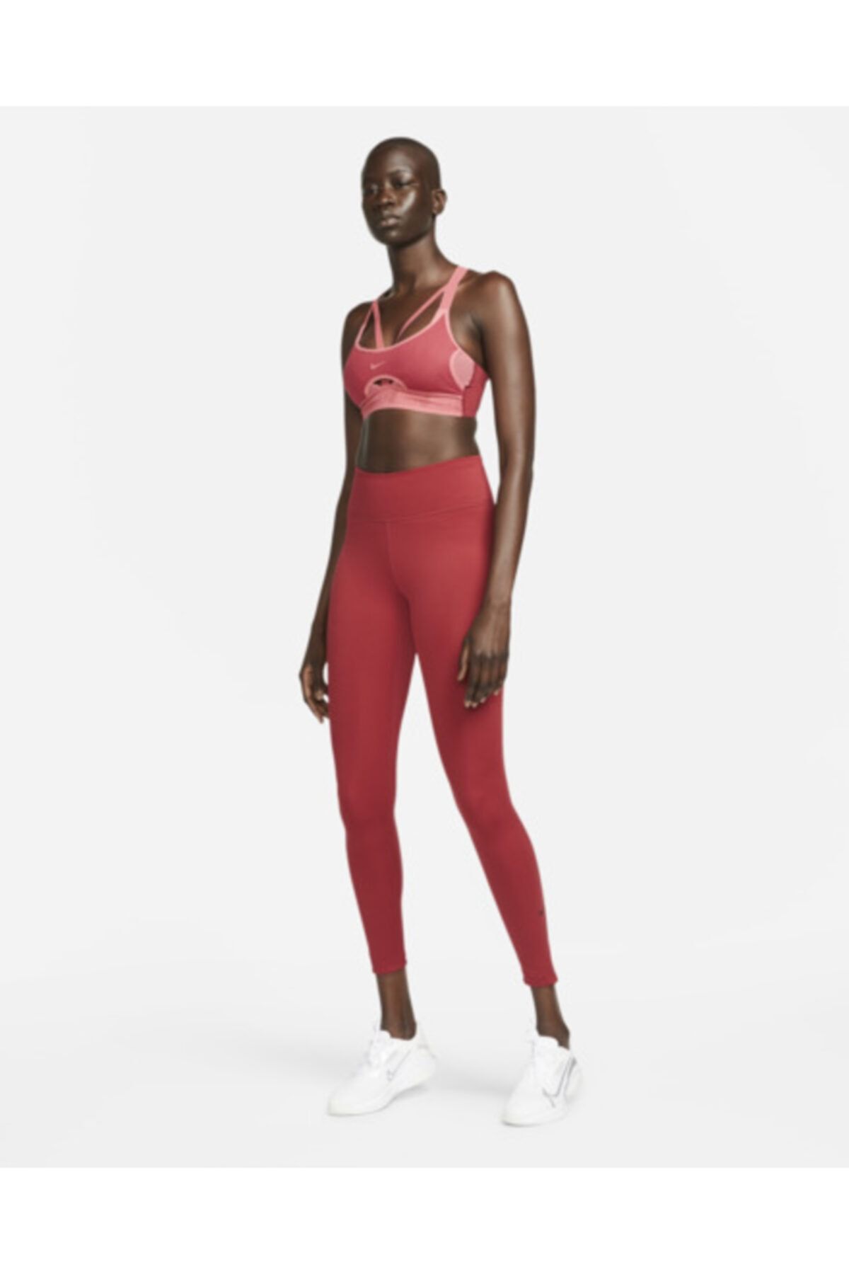 Nike One Dri-fit Mid-rise Koyu Kırmızı Renk Kadın Tayt