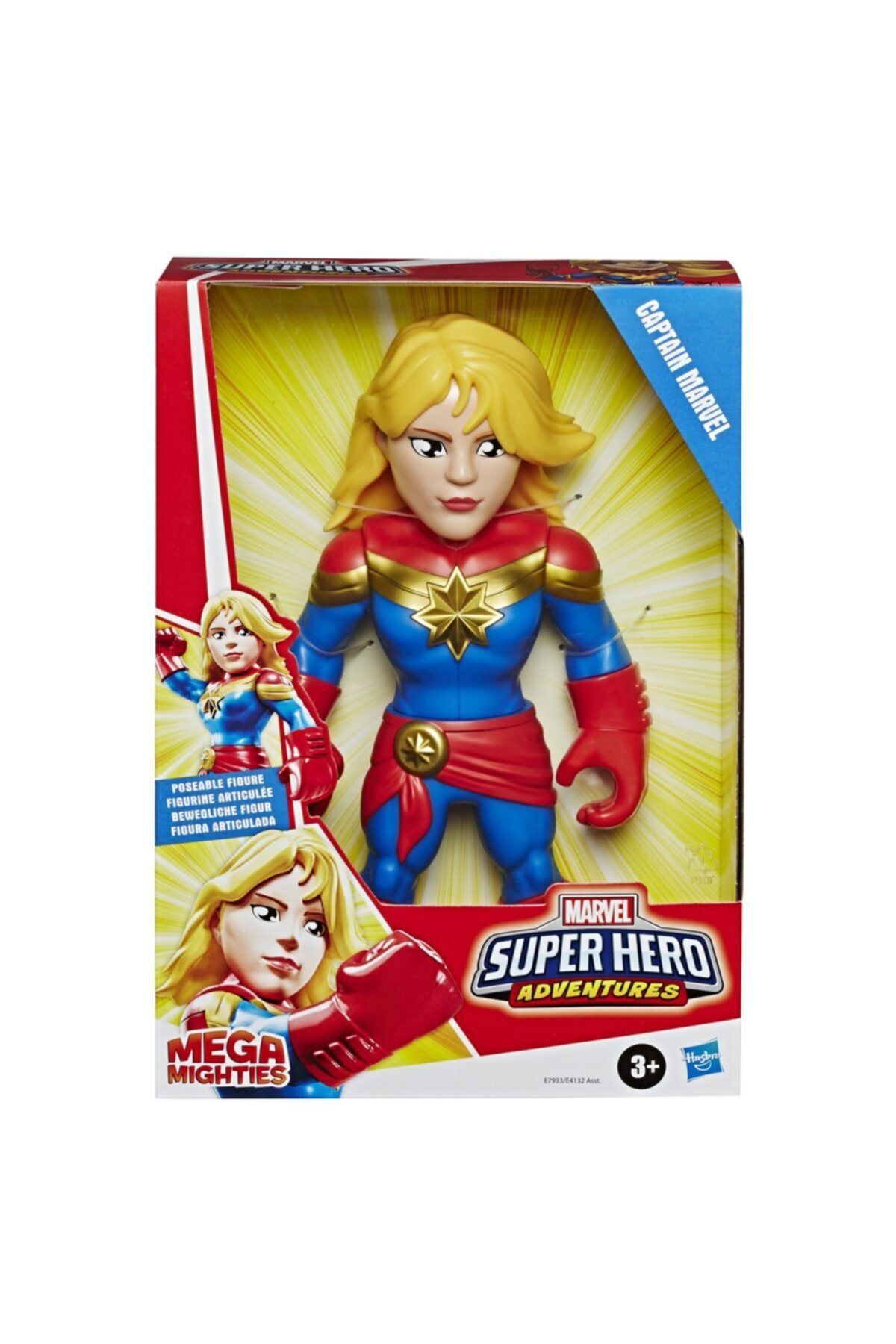 MARVEL Super Hero Adventures Mega Mıghtıes Captain Marvel E4132-E7933