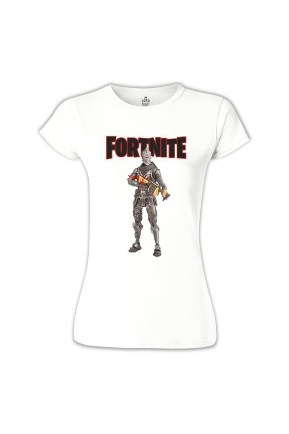 Lord T-Shirt Fortnite - Black Knight Shield Beyaz Kadın Tshirt