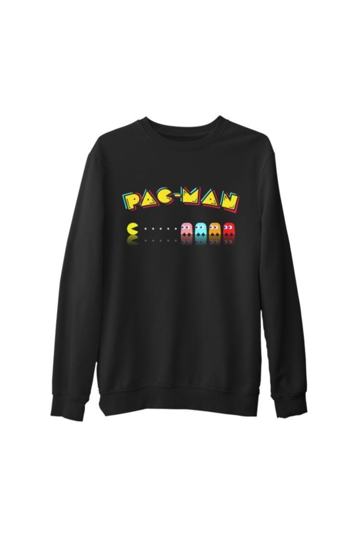 Lord T-Shirt Pac-man - Enemy Siyah Erkek Kalın Sweatshirt