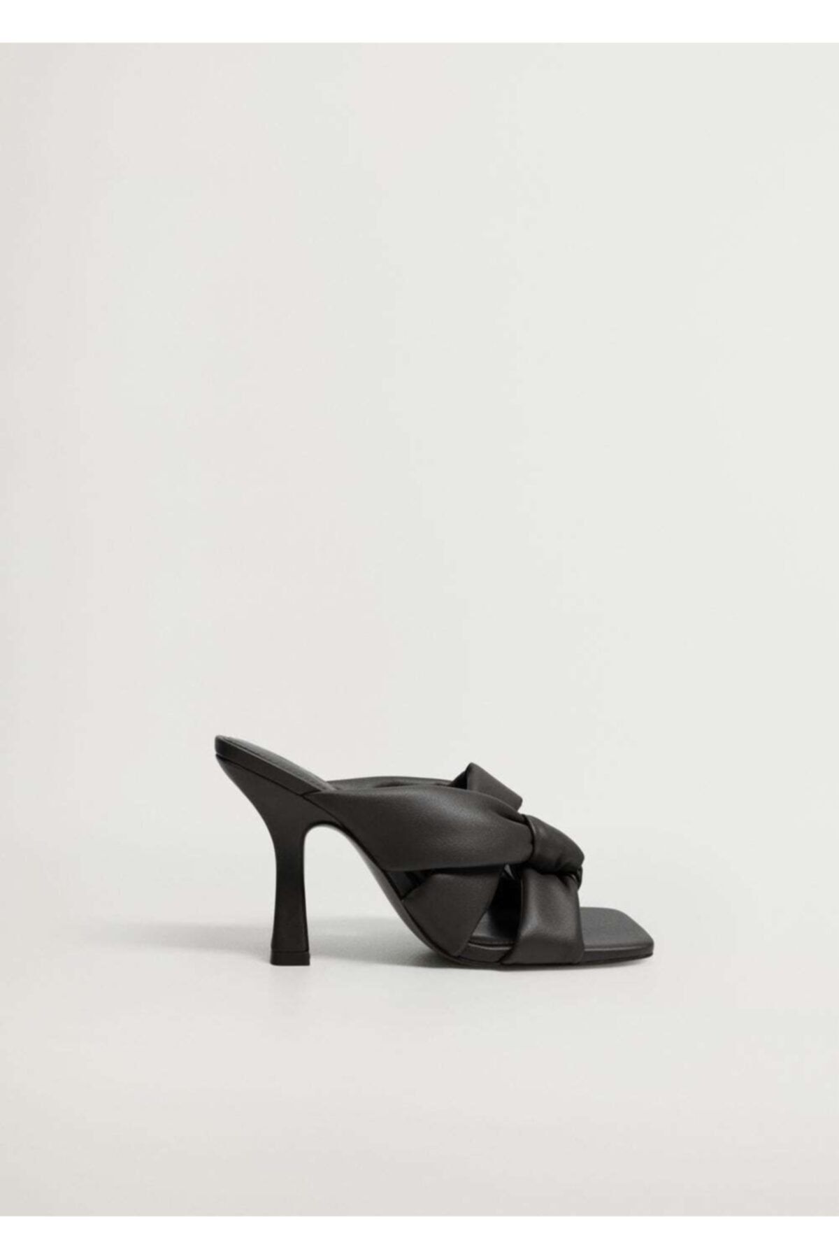 MANGO Kadın Siyah Düğüm Detaylı Topuklu Ayakkabı