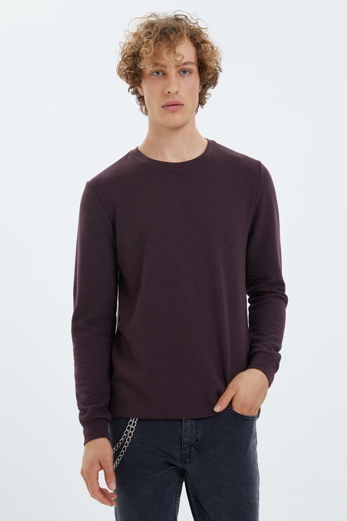 Loft Erkek Uzun Kol Bordo T-shirt Lf 2021140