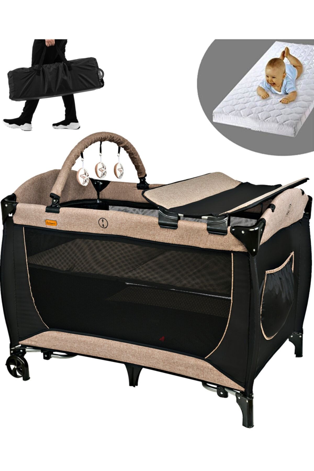 Baby Home 560 Golite 70x110 Bebek Oyun Parkı Yatak Sepet Beşik Sünger Yatak