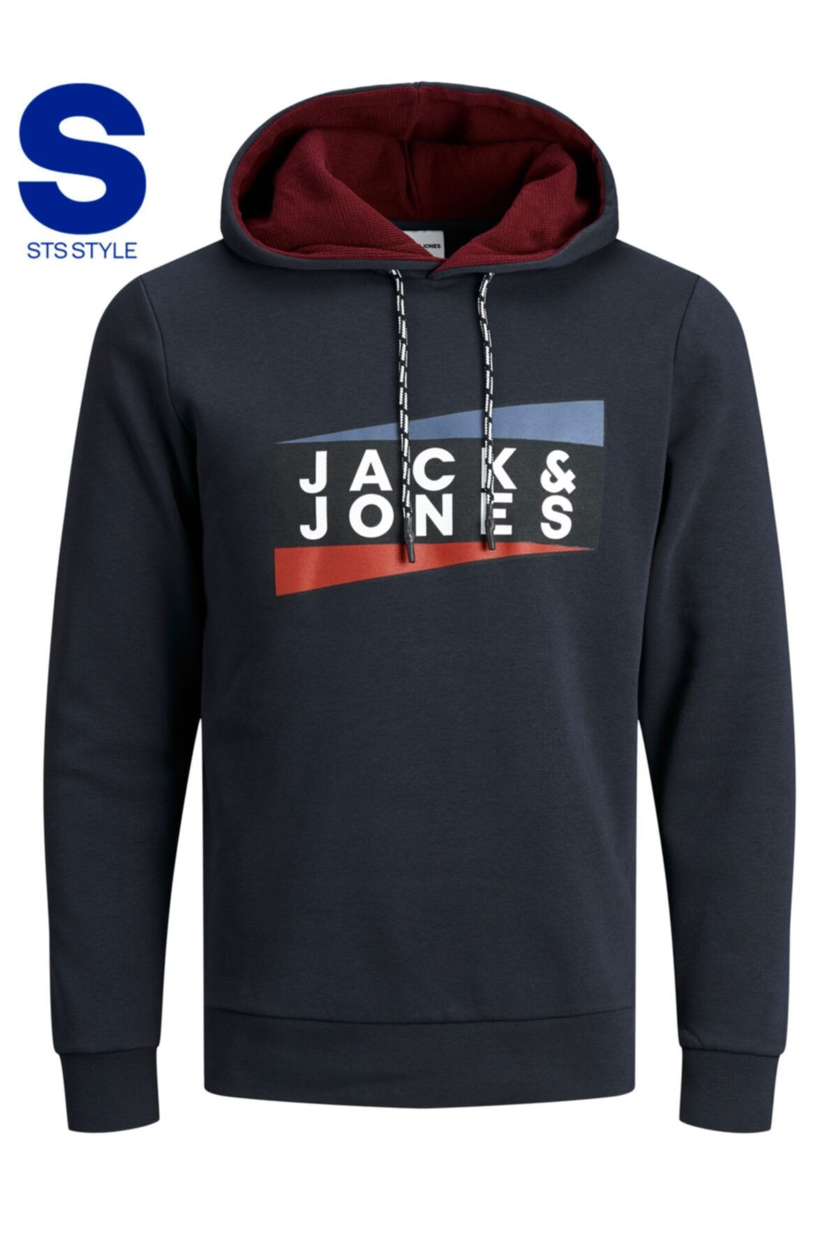 Jack & Jones Anton Sweat Hood Noos Erkek Lacivert Sweatshirt 12177950-04