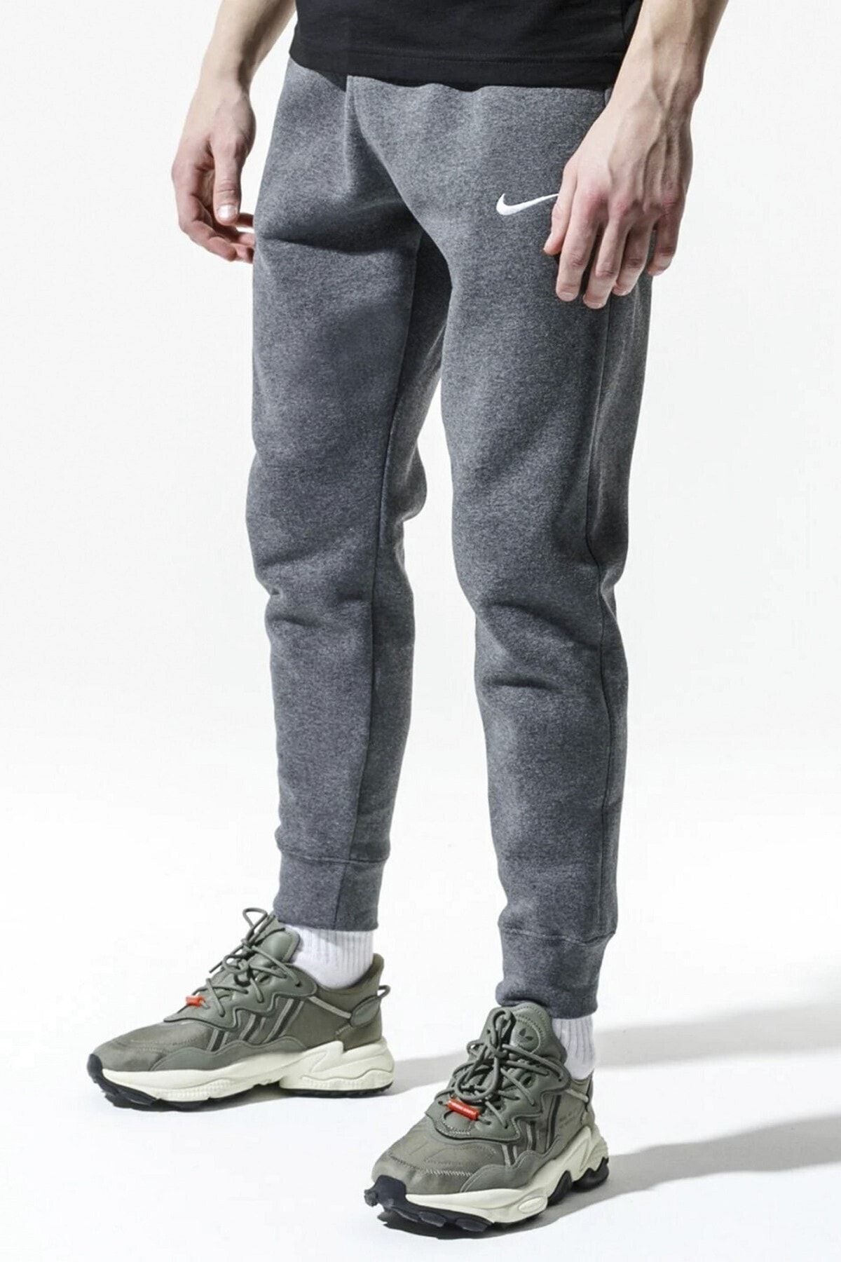Nike Sportswear Fleece Jogger Taper Leg Dar Kesim Eşofman Altı Şardonlu Polarlı Gri Melanj