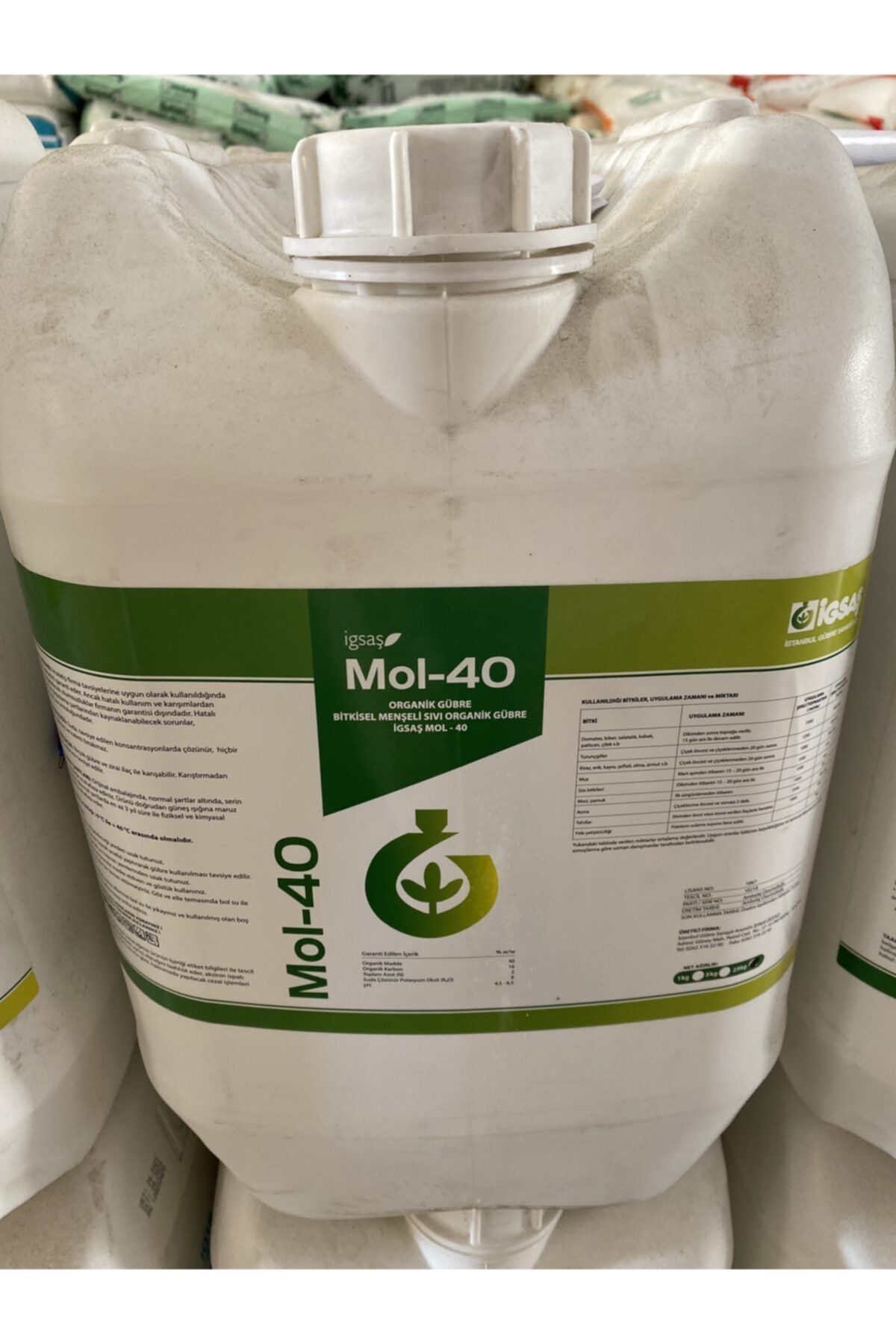 İGSAŞ Mol-40 Hümik Asit Bitkisel Menşeli Sıvı Organik Gübre 25 Kg